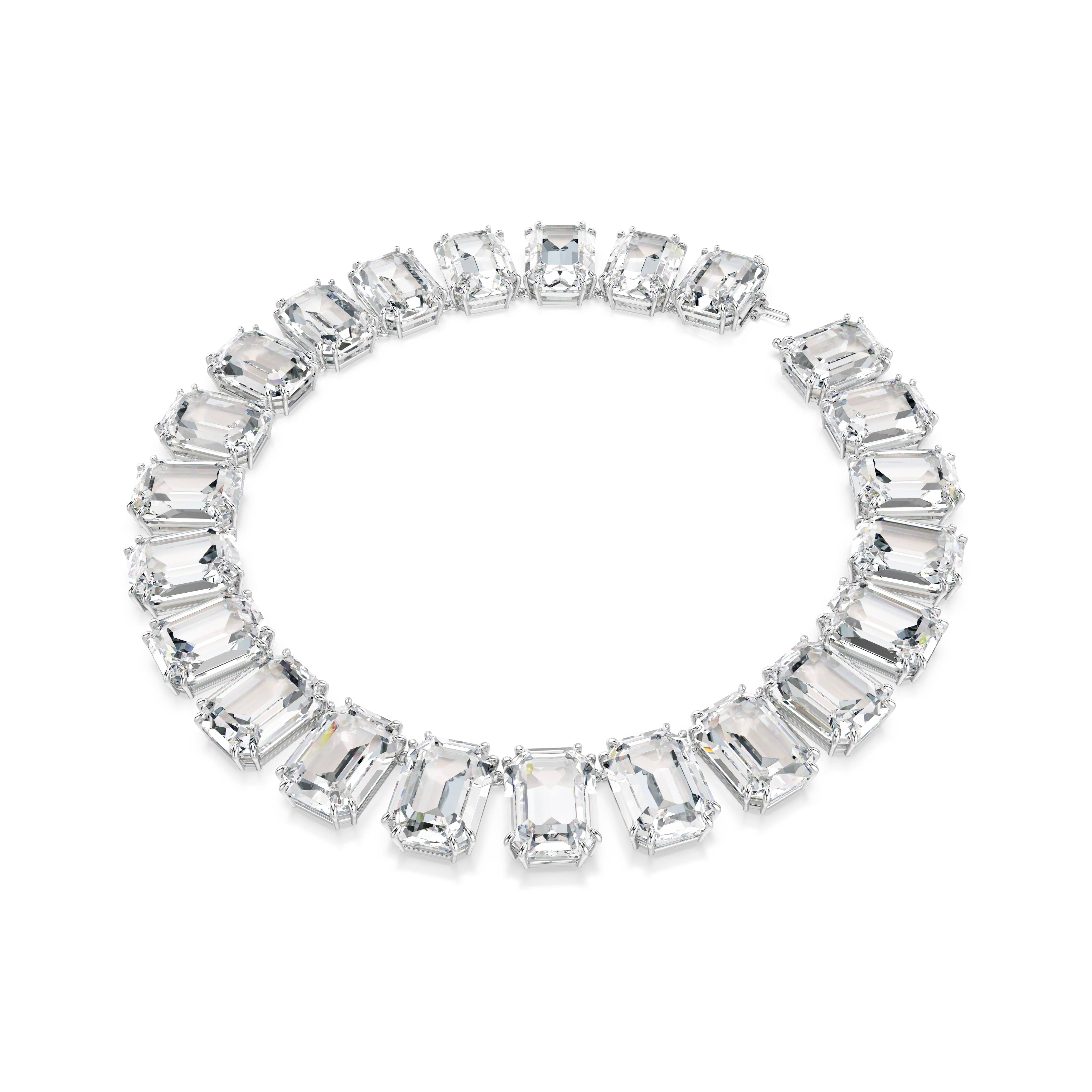 Millenia Kolye, Büyük Kristaller, Sekizgen Kesim, Beyaz, Rodyum Kaplama