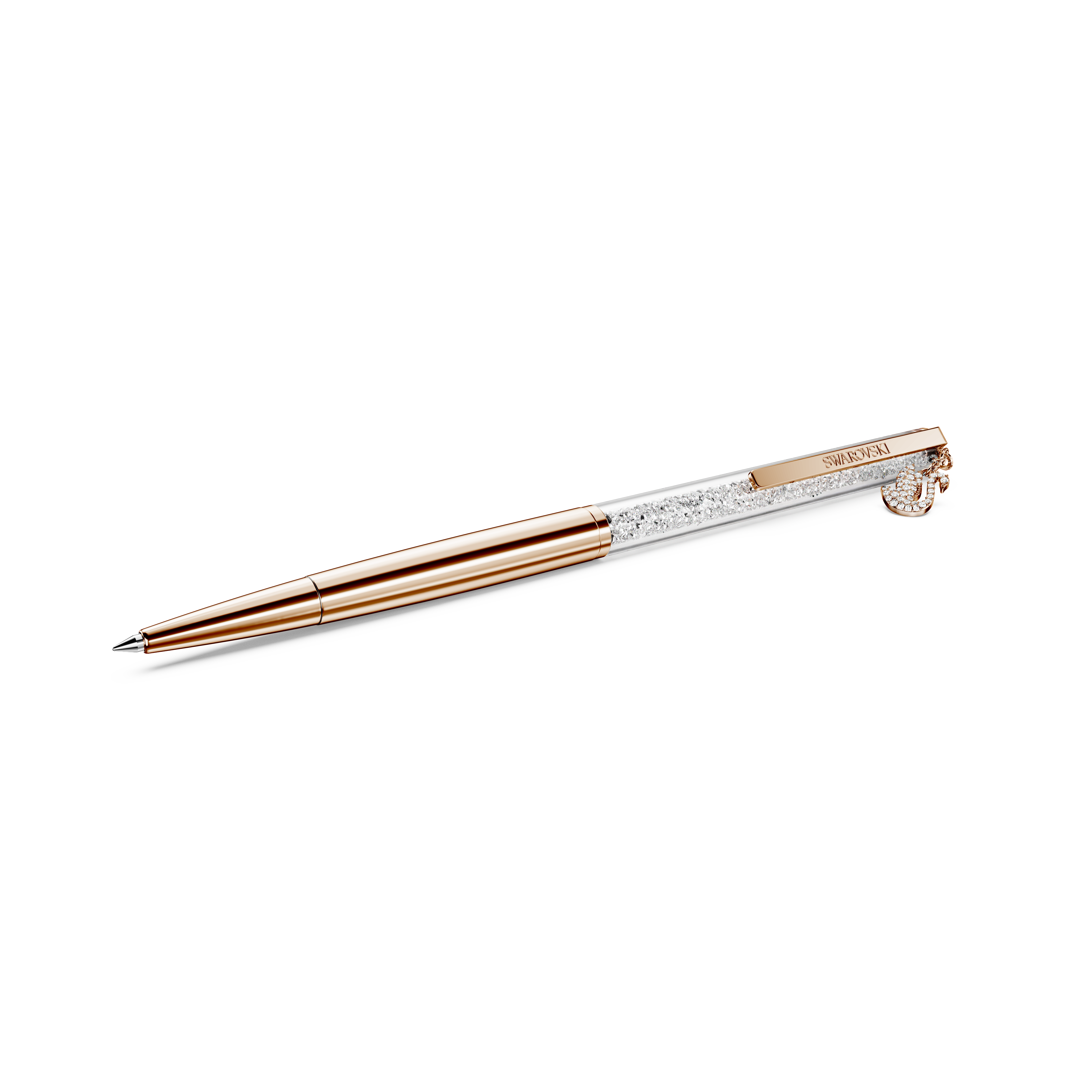 Crystalline Tükenmez Kalem, Kuğu, Pembe Altın Rengi Kaplama