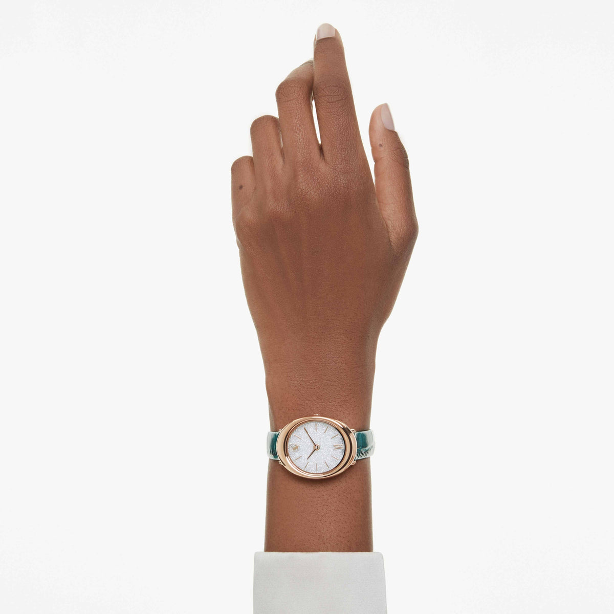 Imber Saat, İsviçre Üretimi, Deri Kayış, Yeşil, Pembe Altın Rengi Kaplama