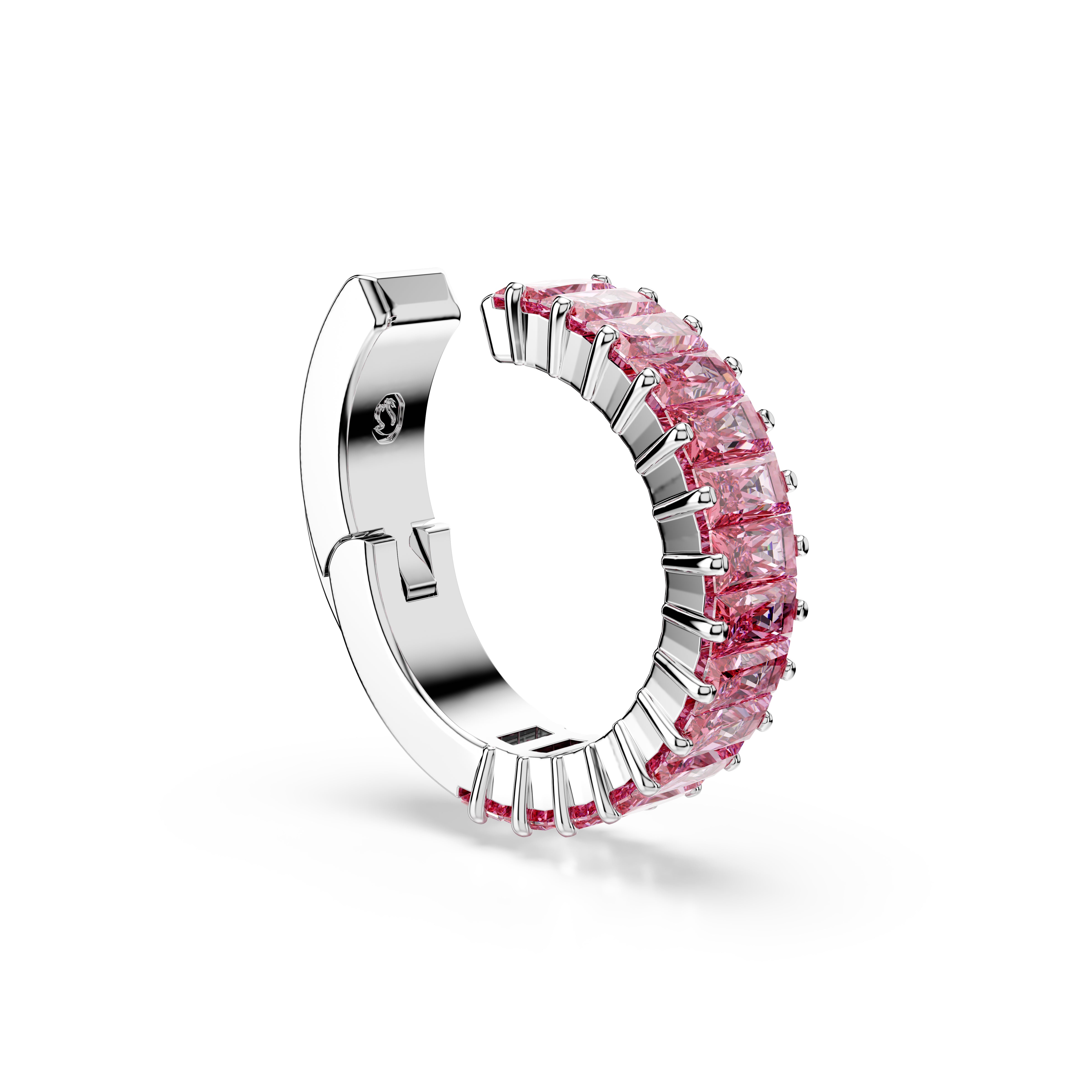 Matrix Kelepçe Küpe, Baget Kesim, Pembe, Rodyum Kaplama