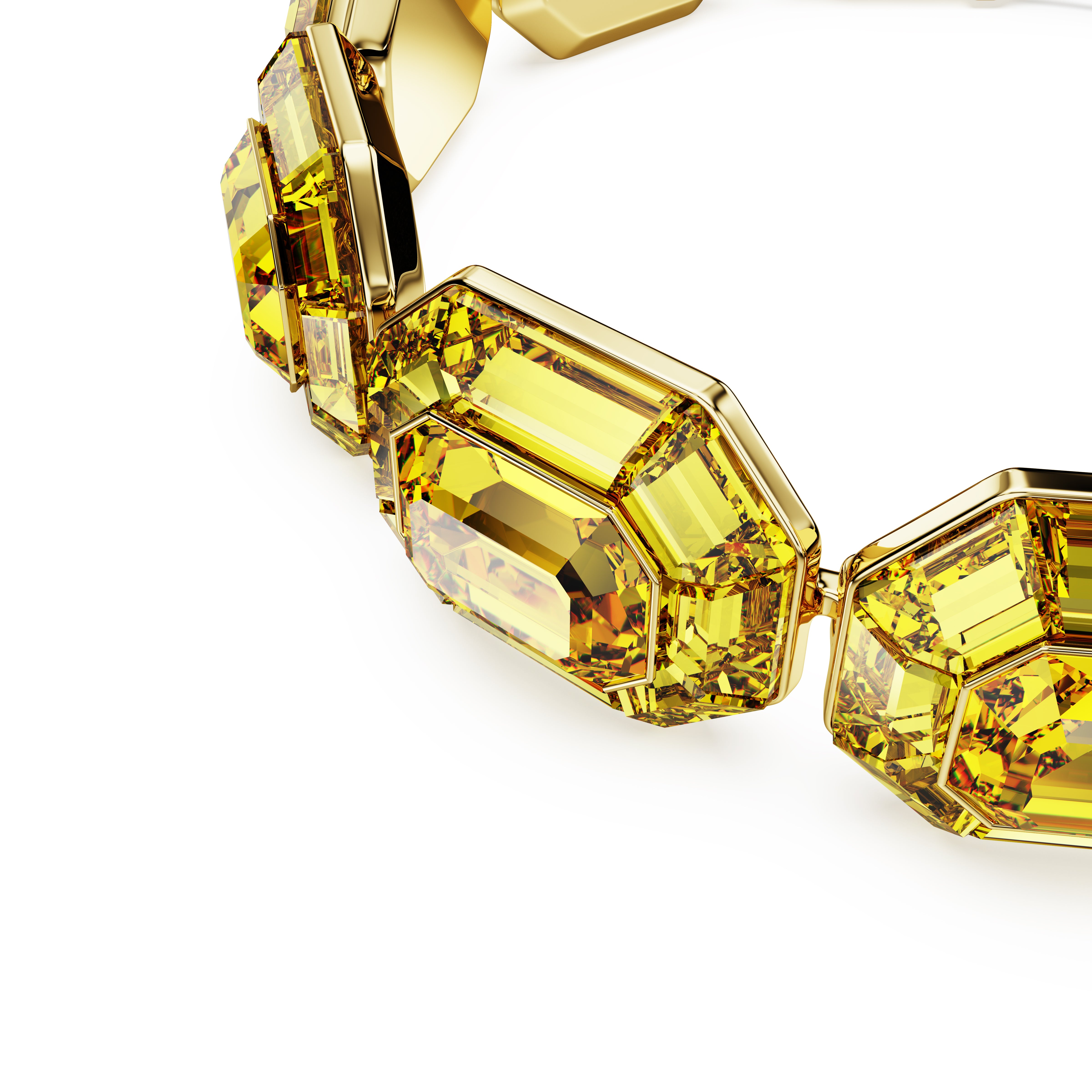 Lucent Choker Kolye, Octagon Şekil, Sari, Altin Rengi Kaplama