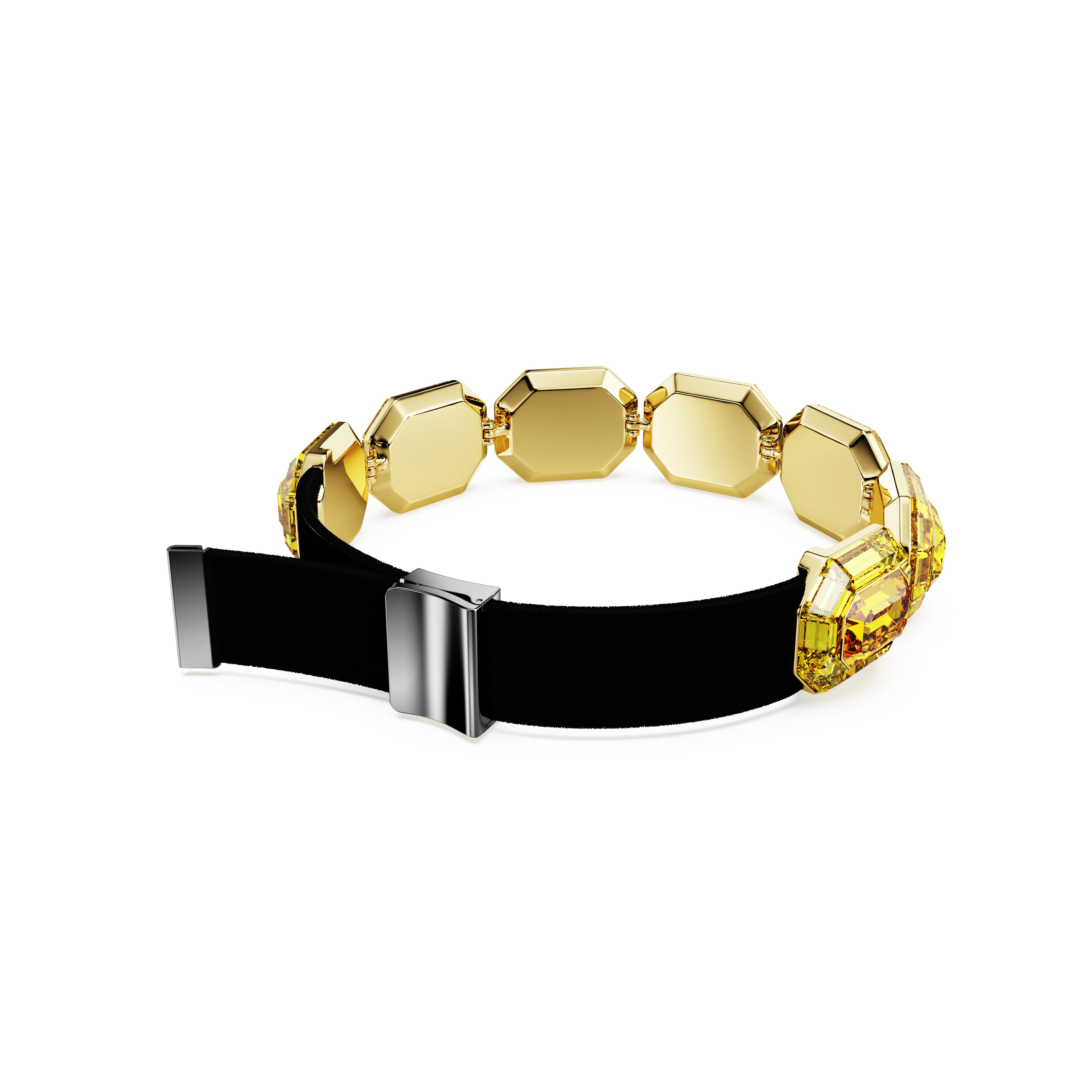 Lucent Choker Kolye, Octagon Şekil, Sari, Altin Rengi Kaplama