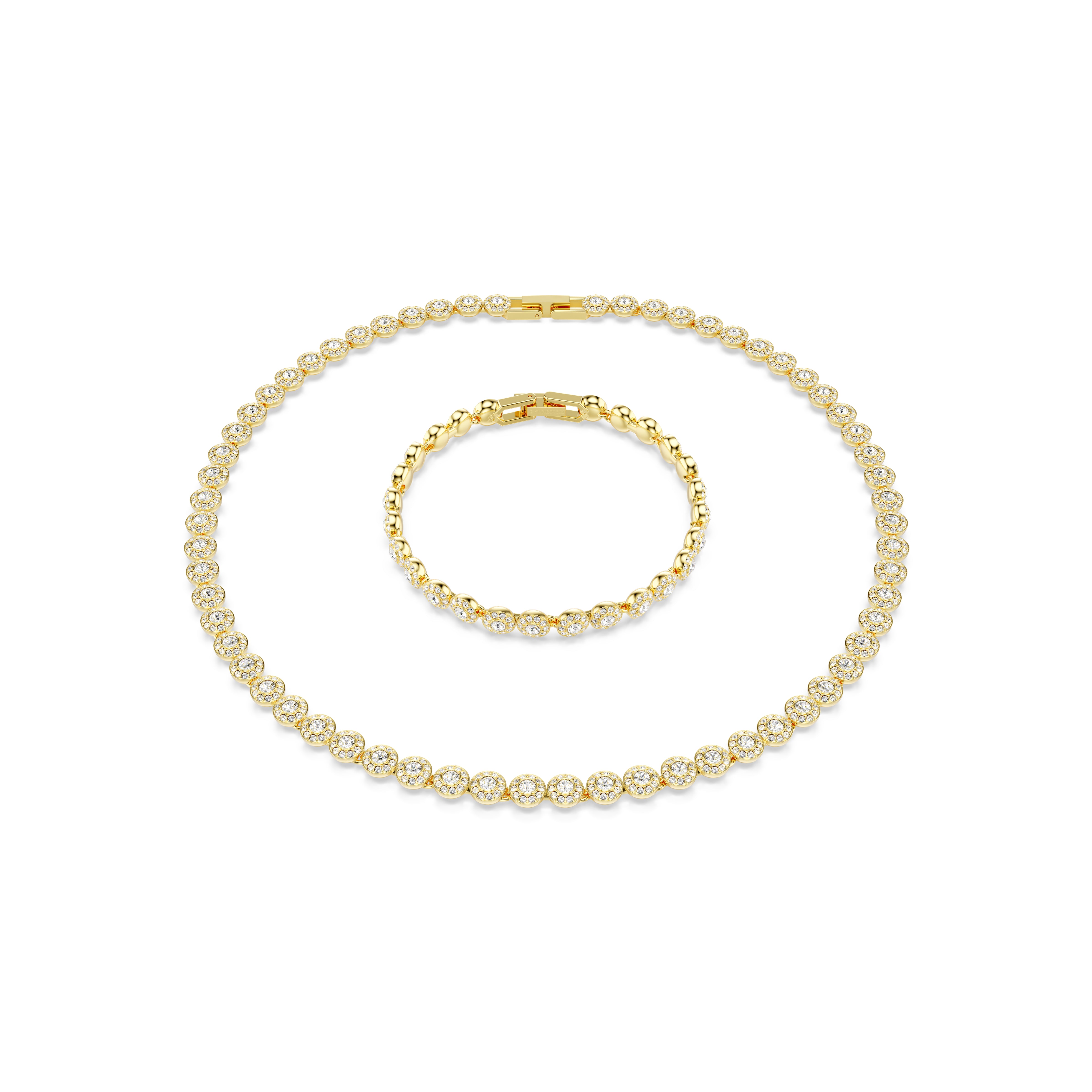 Una Angelic Set, Yuvarlak Kesim, Beyaz, Altin Rengi Kaplama