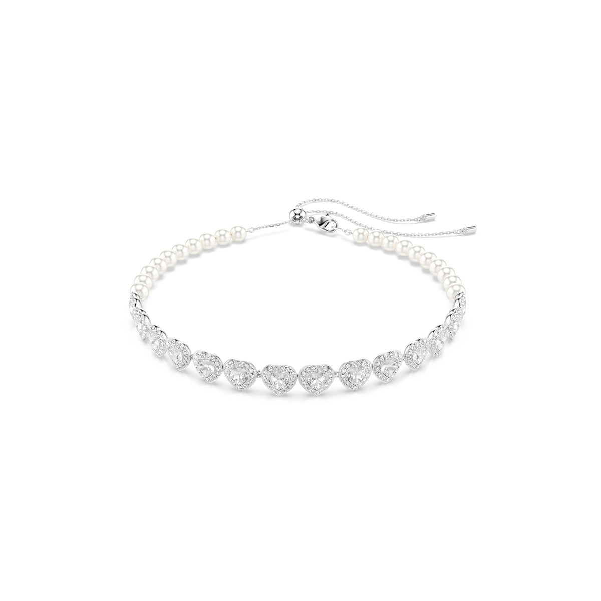 Capsule Angelic Choker Kolye, İnci, Beyaz, Rodyum Kaplama