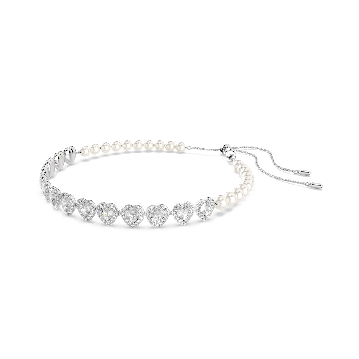 Capsule Angelic Choker Kolye, İnci, Beyaz, Rodyum Kaplama