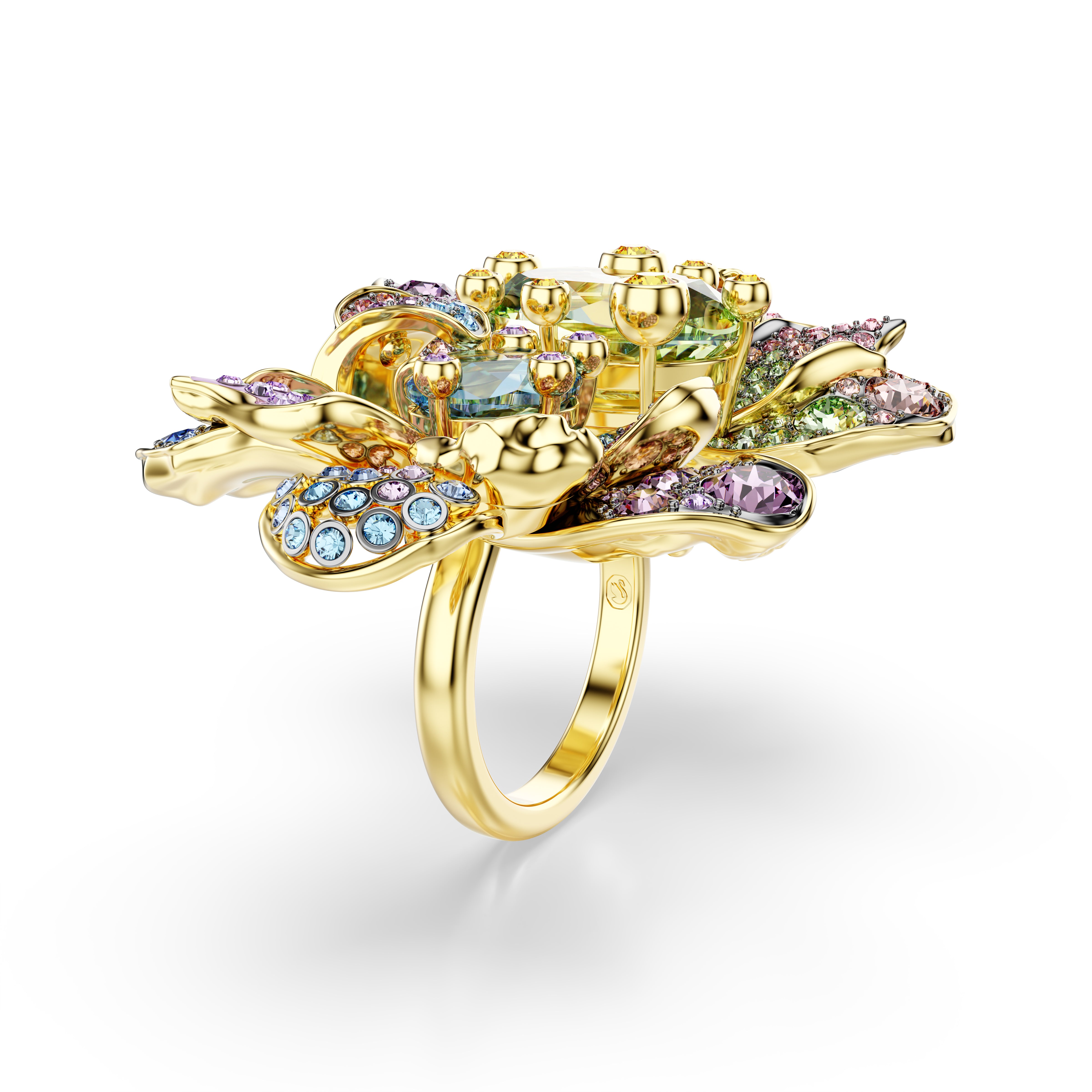 Idyllia Yüzük, Karişik Kesim, Pavé, Çiçek, Çok Renkli, Karişik Metal Kaplama