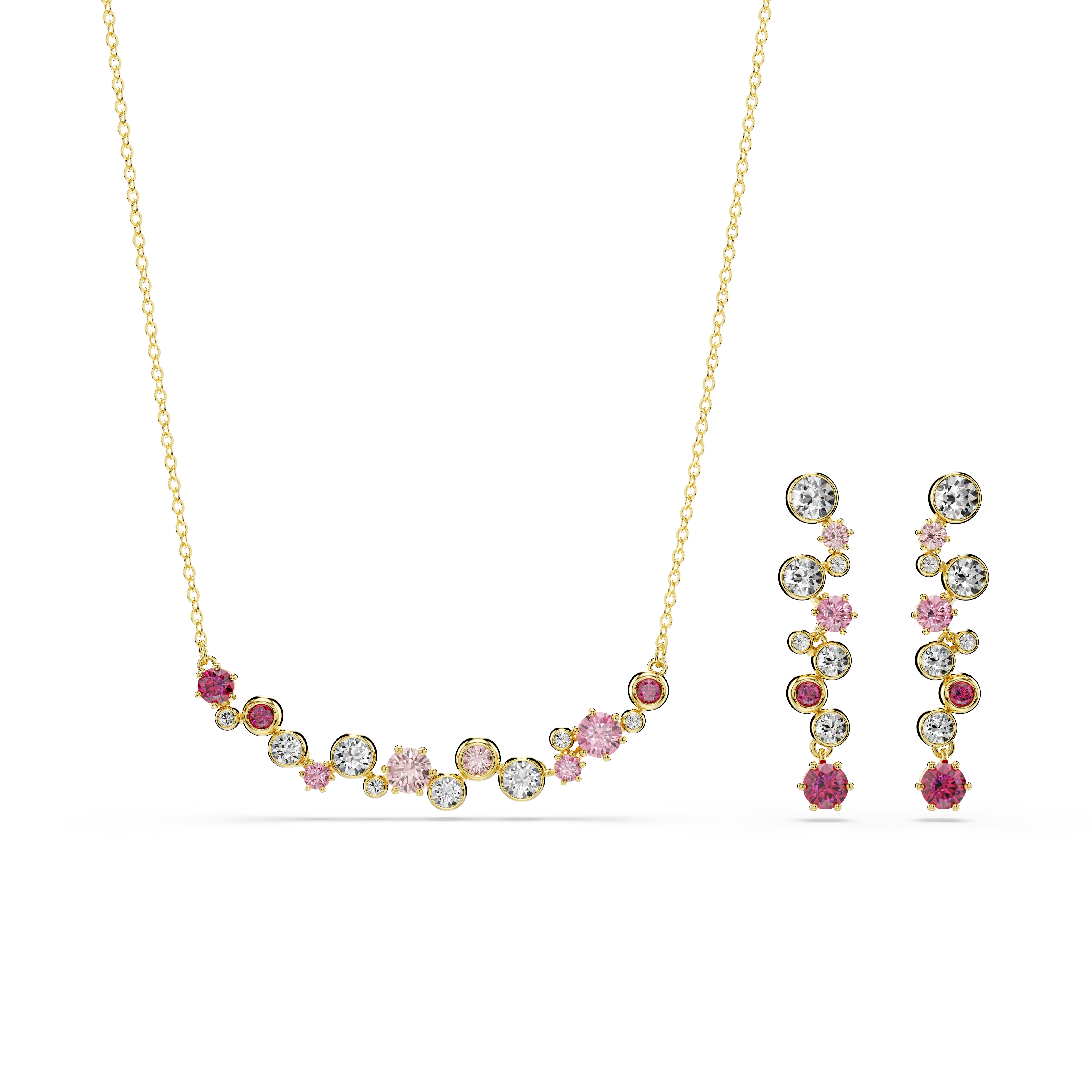 Constella Set, Karışık Kesim, Çok Renkli, Sarı Altın Rengi Kaplama