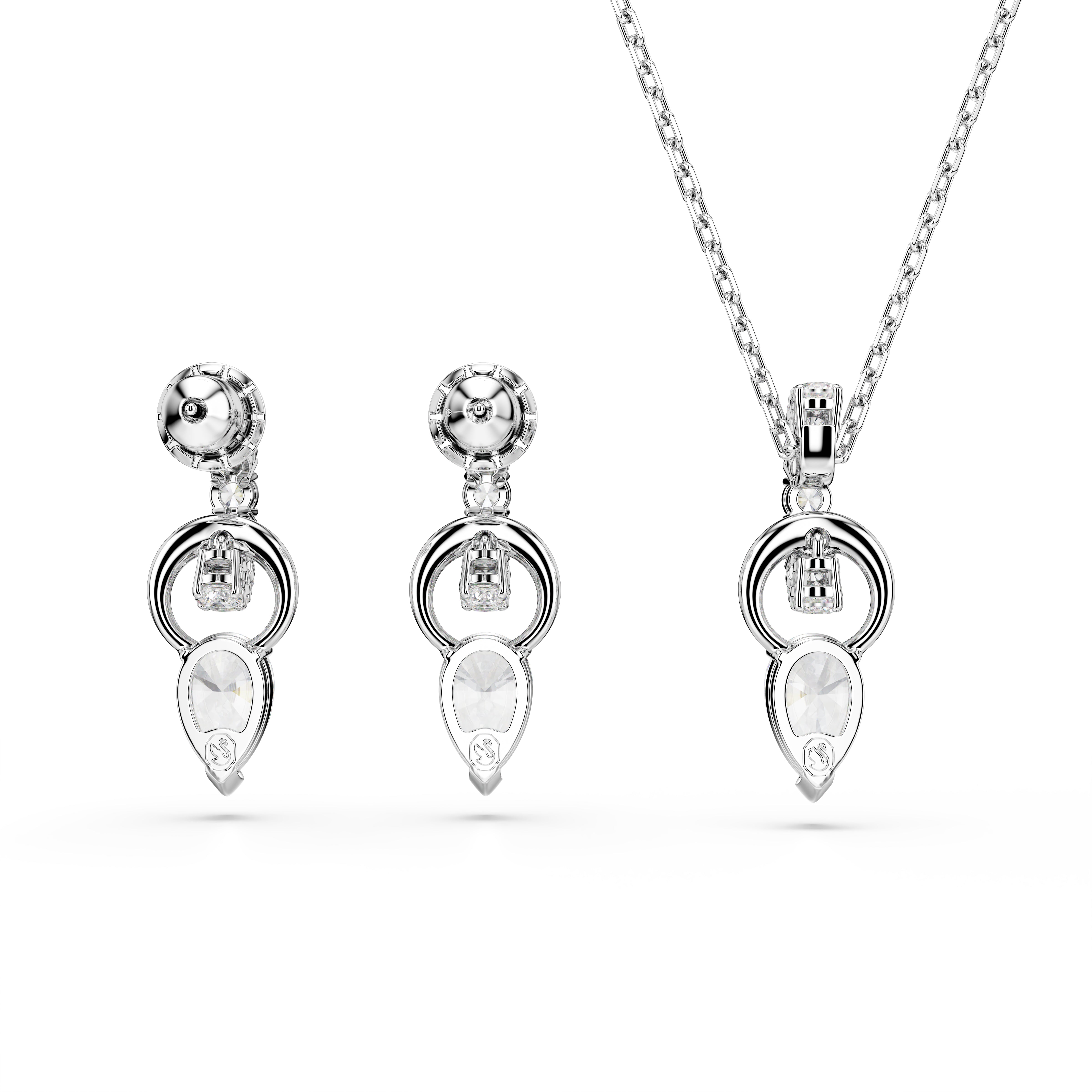 Mesmera Set, Armut & Yuvarlak Kesim, Beyaz, Rodyum Kaplama