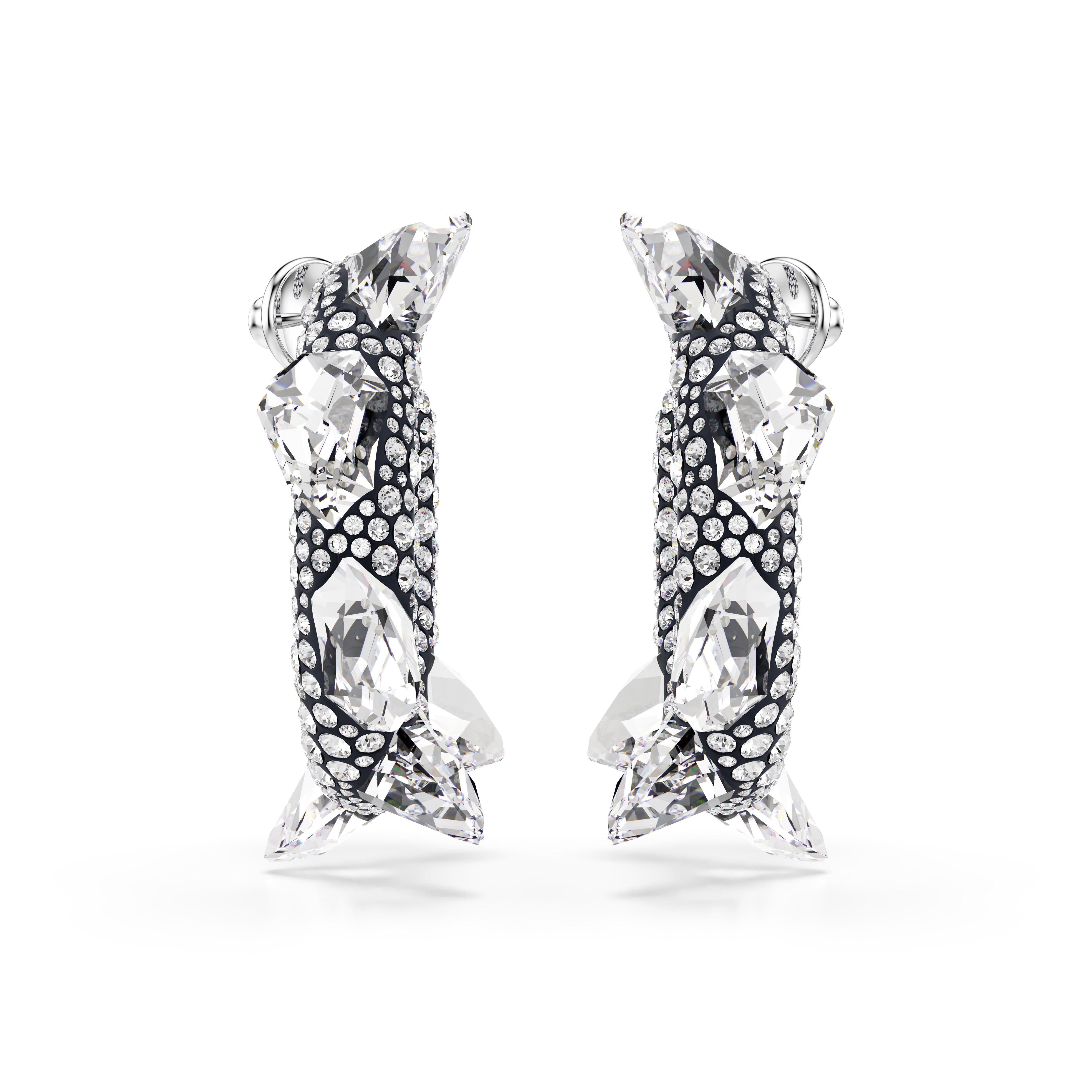 Sublima Halka Küpeler, Çivi, Beyaz, Rodyum Kaplama