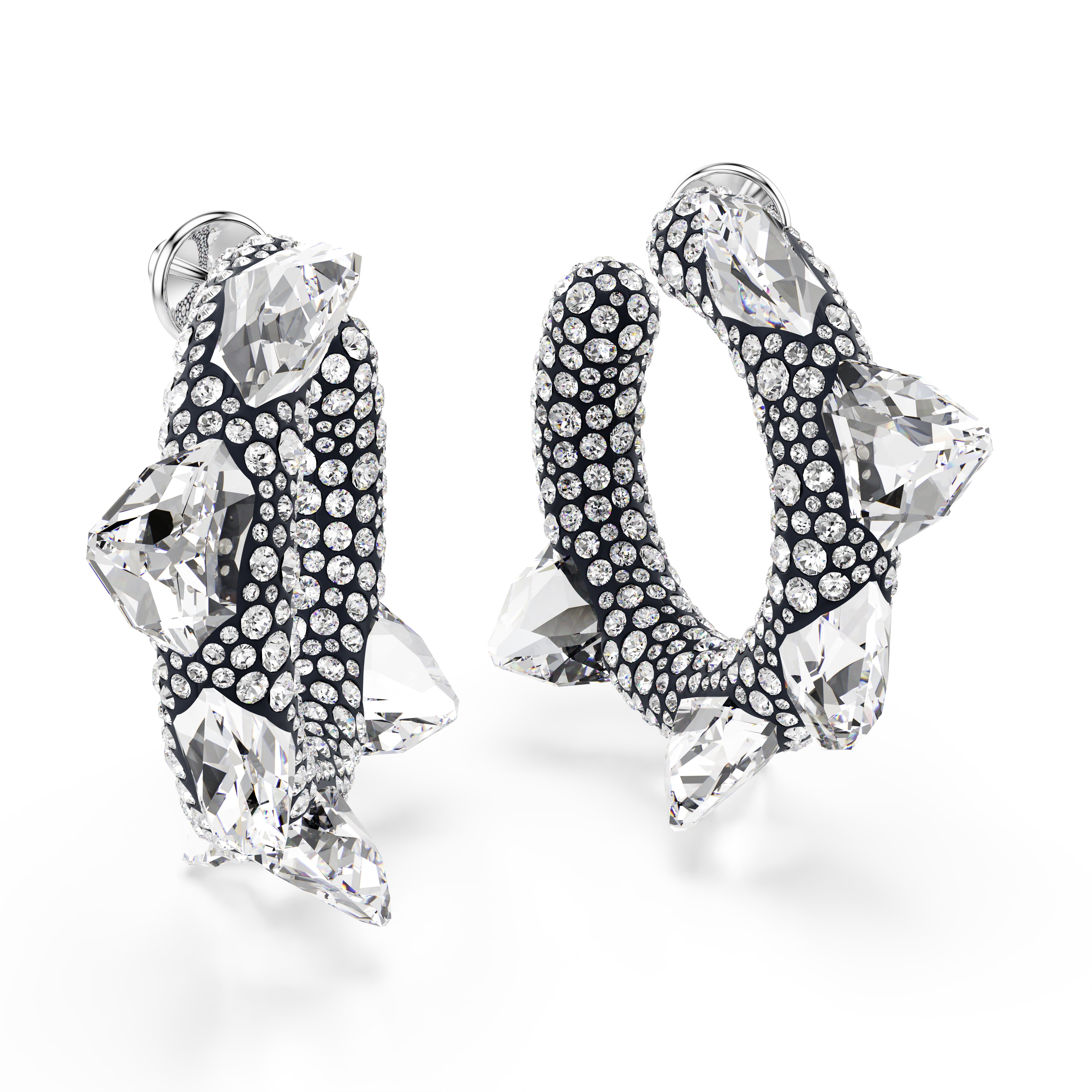 Sublima Halka Küpeler, Çivi, Beyaz, Rodyum Kaplama