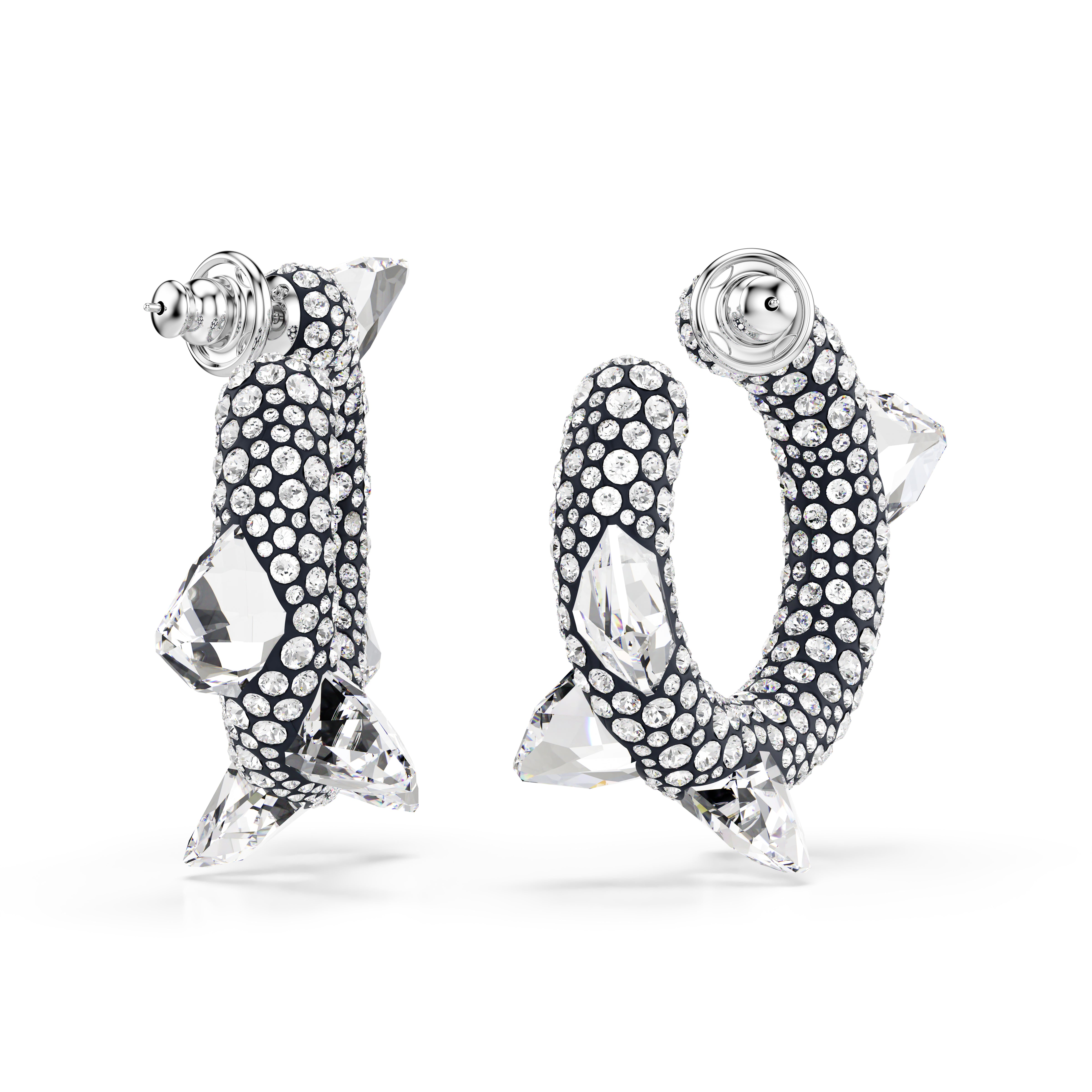 Sublima Halka Küpeler, Çivi, Beyaz, Rodyum Kaplama