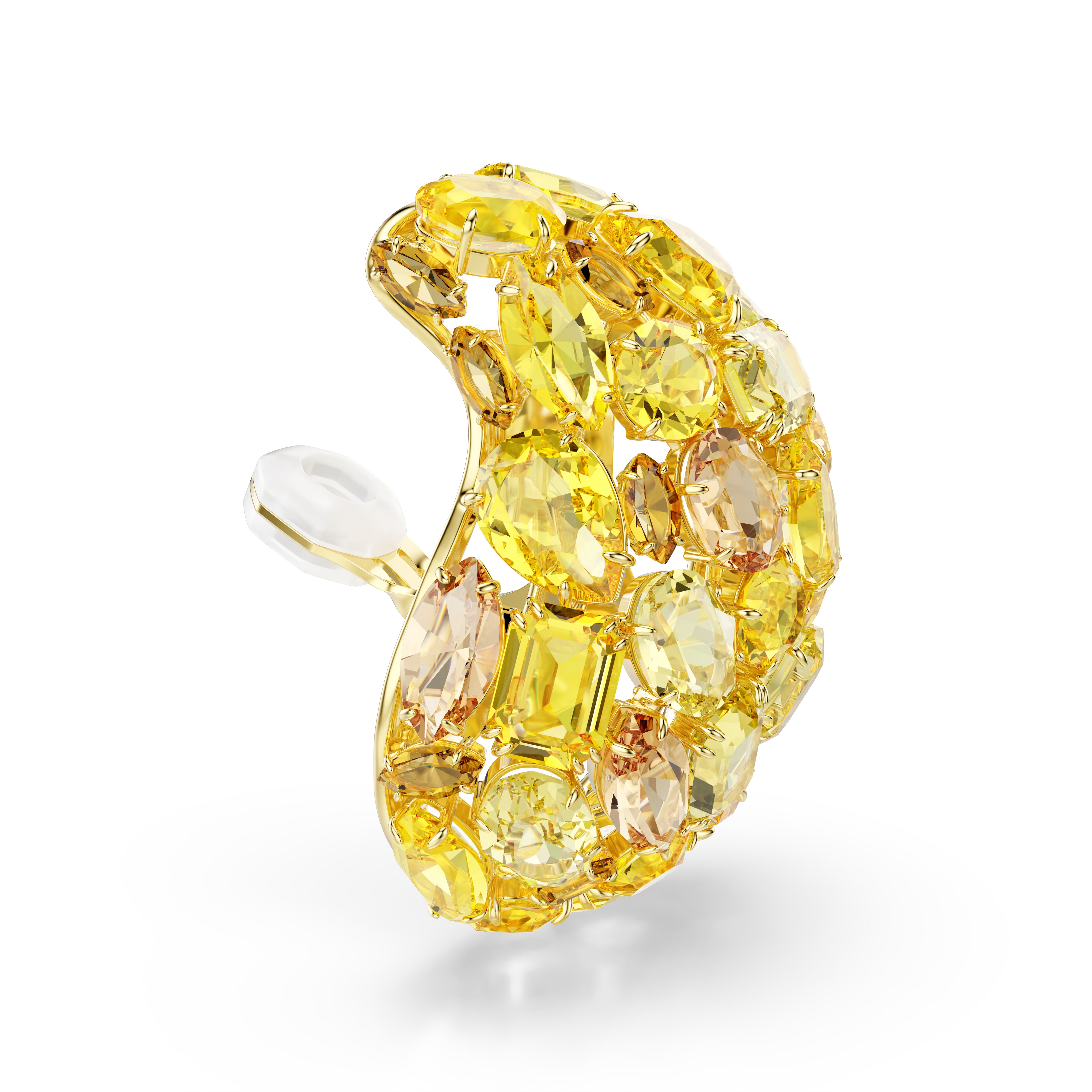 Gema Klipsli Küpeler, Sari, Altin Rengi Kaplama