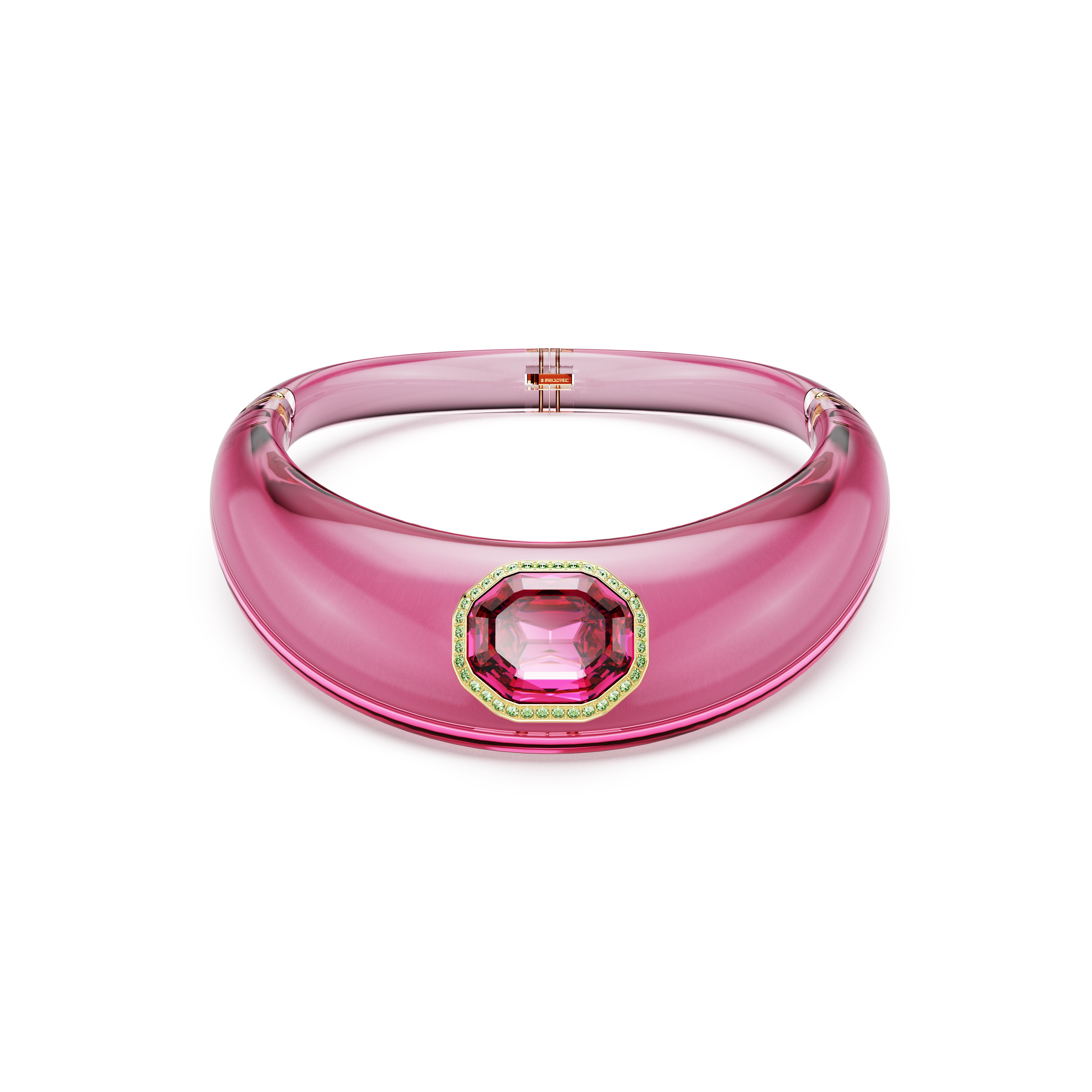 Dulcis Gerdanlik, Octagon Kesim, Pavé, Pembe, Altin Rengi Kaplama