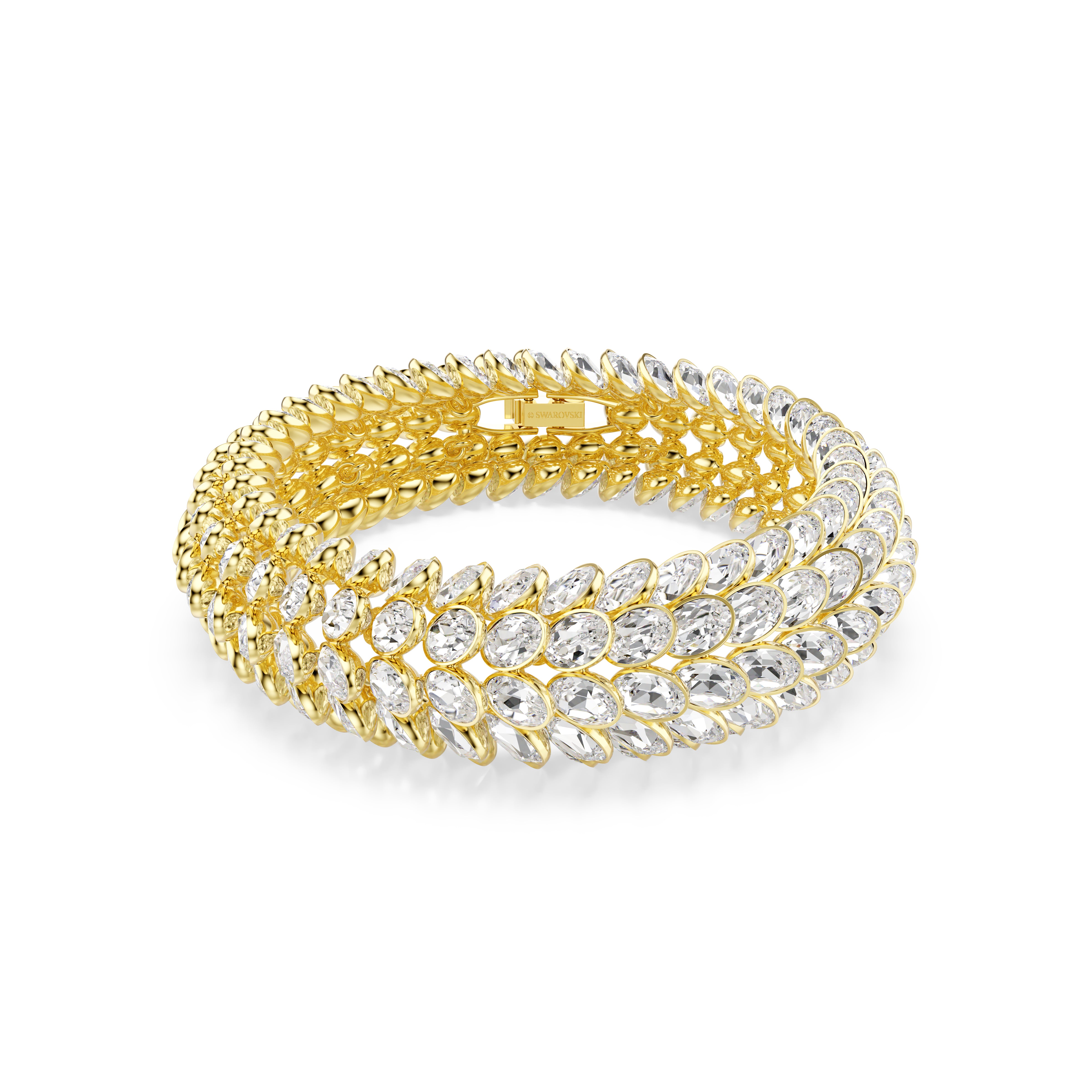 Idyllia Bileklik, Oval Kesim, Beyaz, Altin Rengi Kaplama