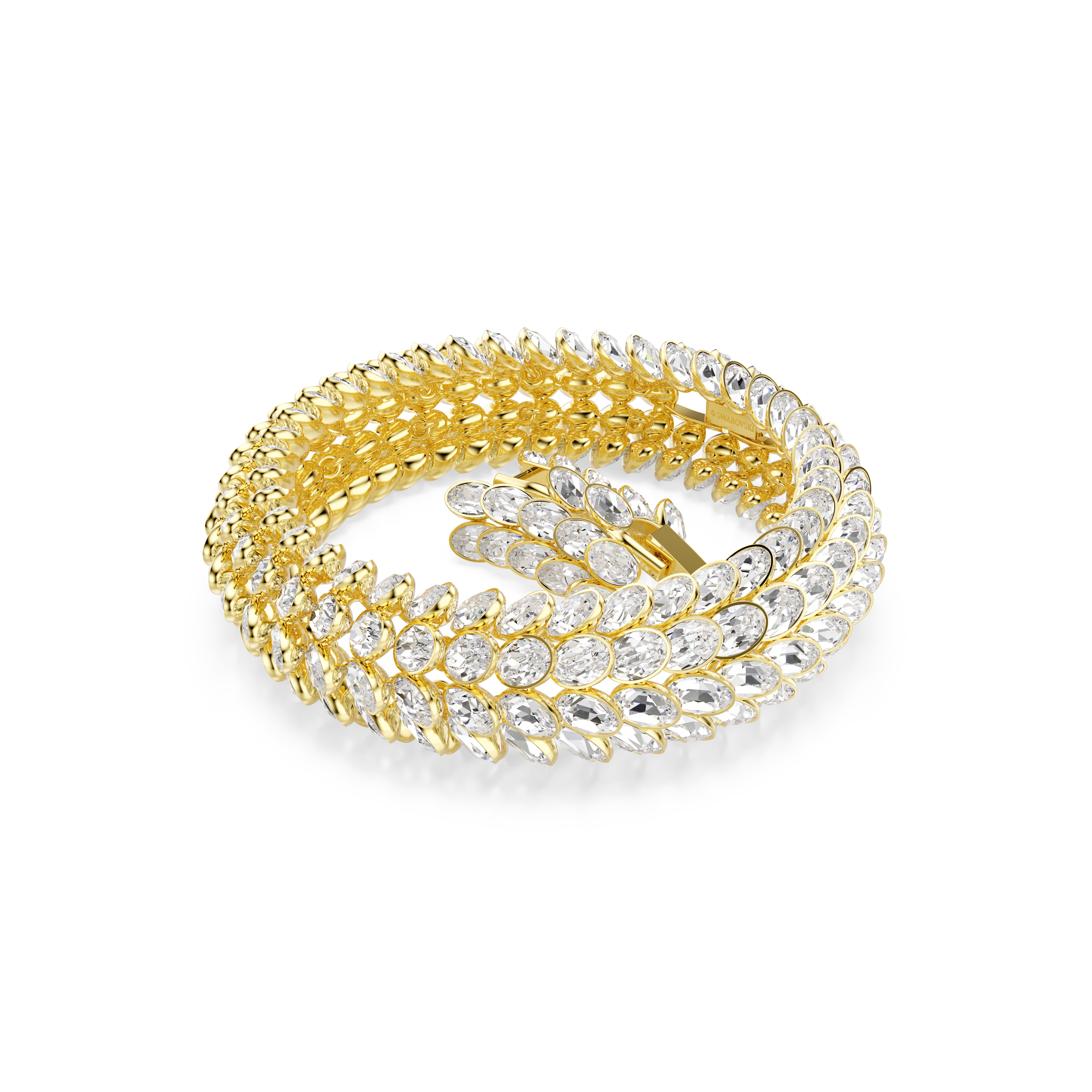 Idyllia Bileklik, Oval Kesim, Beyaz, Altin Rengi Kaplama