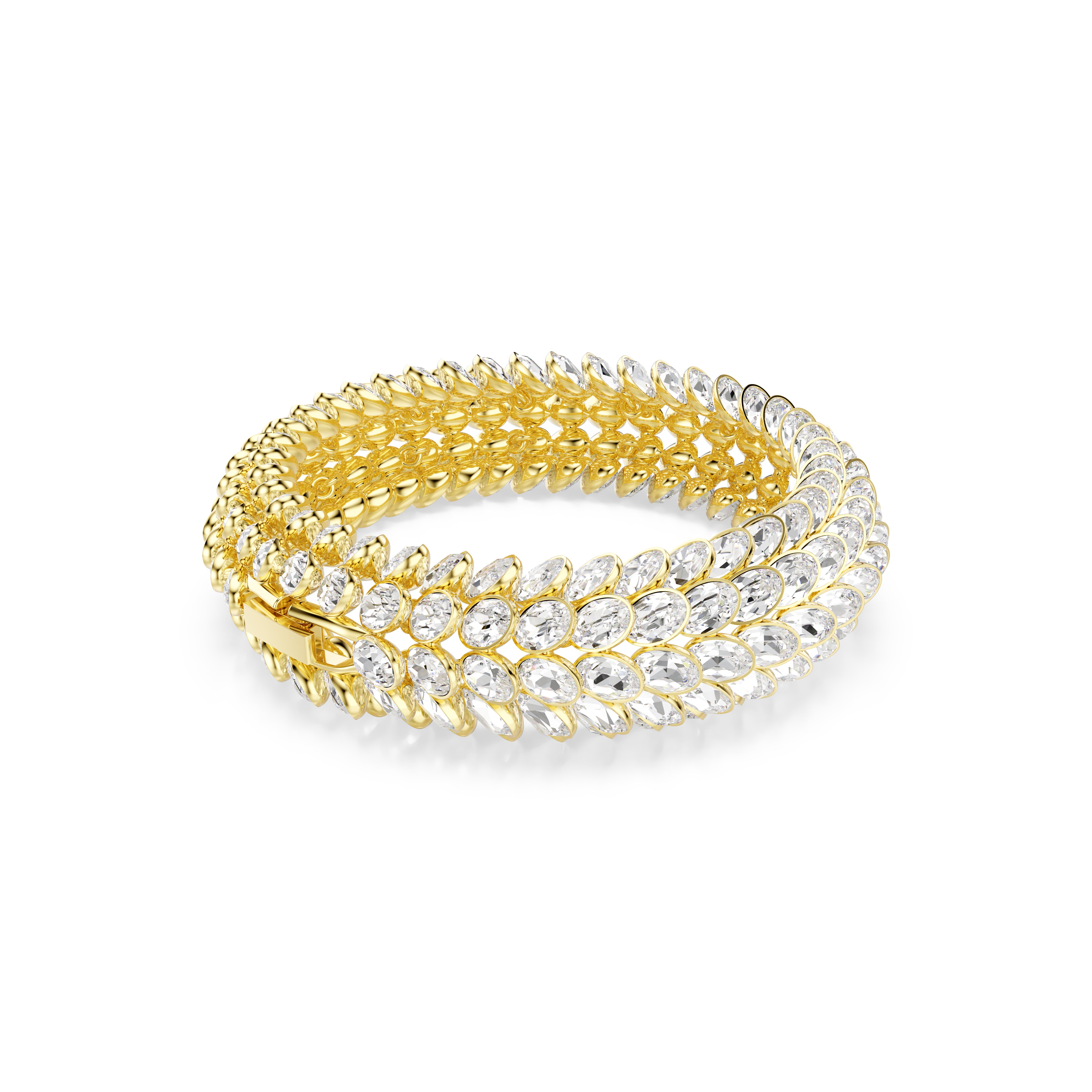 Idyllia Bileklik, Oval Kesim, Beyaz, Altın Rengi Kaplama, M