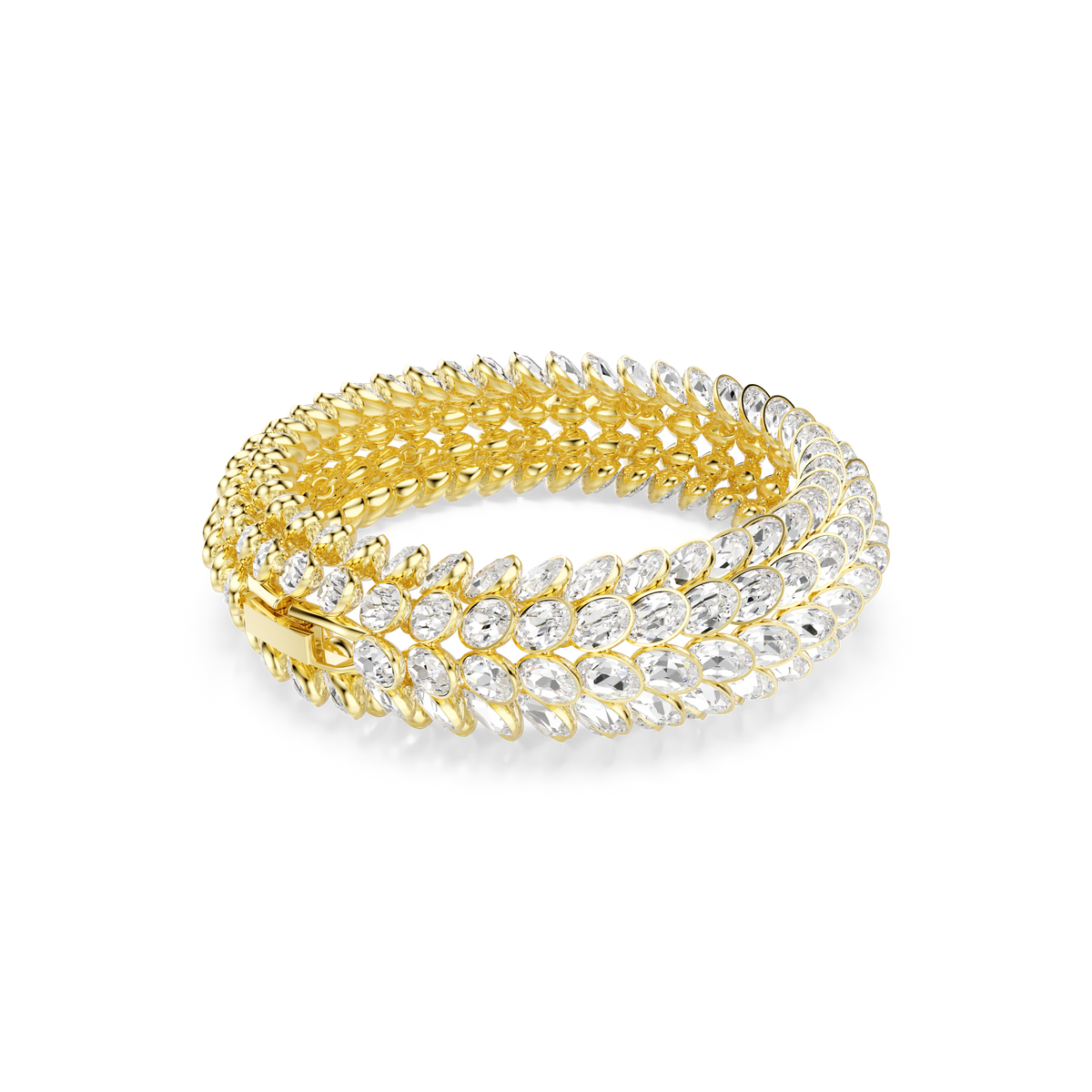 Idyllia Bileklik, Oval Kesim, Beyaz, Altın Rengi Kaplama, M