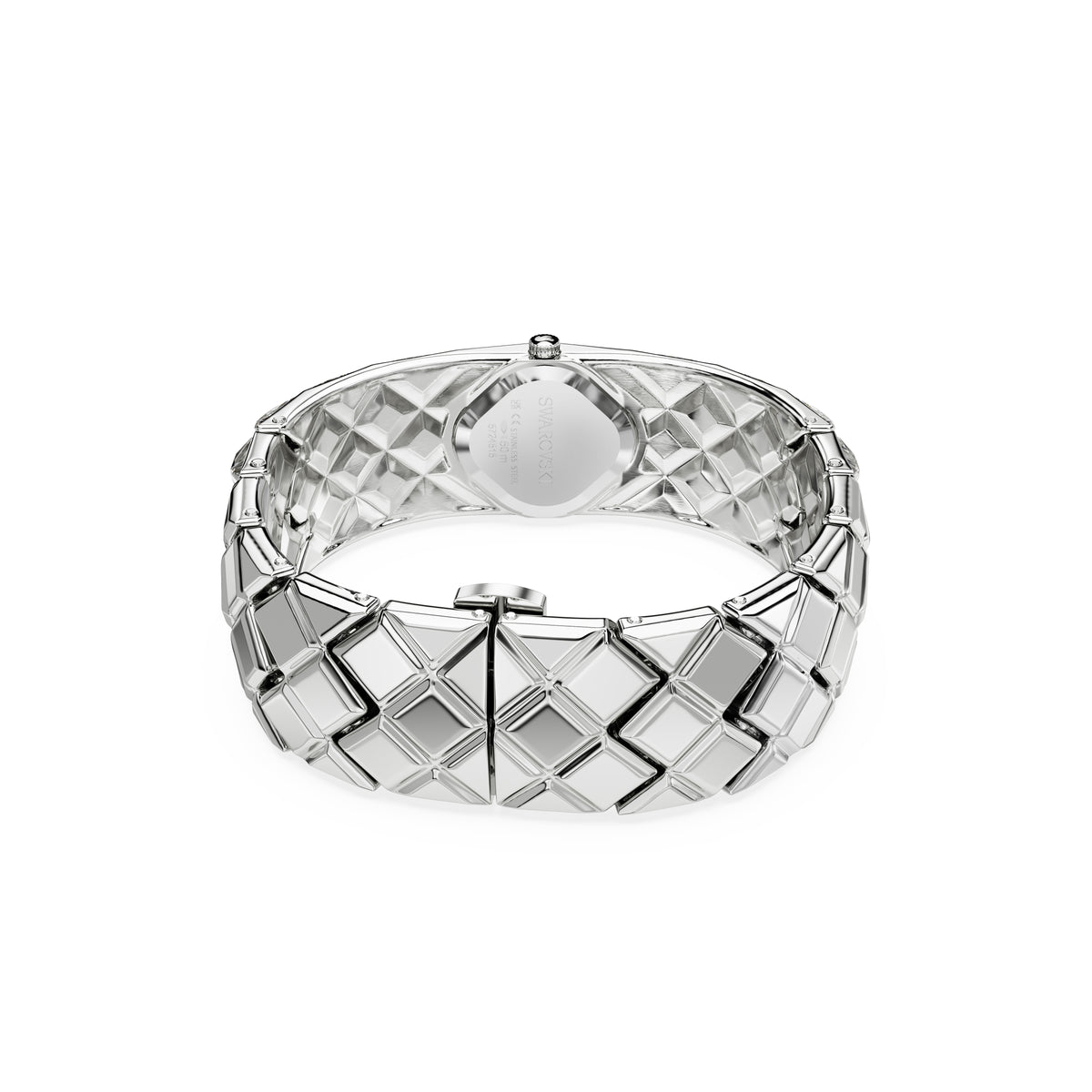 Curiosa Bangle Saat, İsviçre Üretimi, Kristal Bileklik, Gümüş Ton, Paslanmaz Çelik