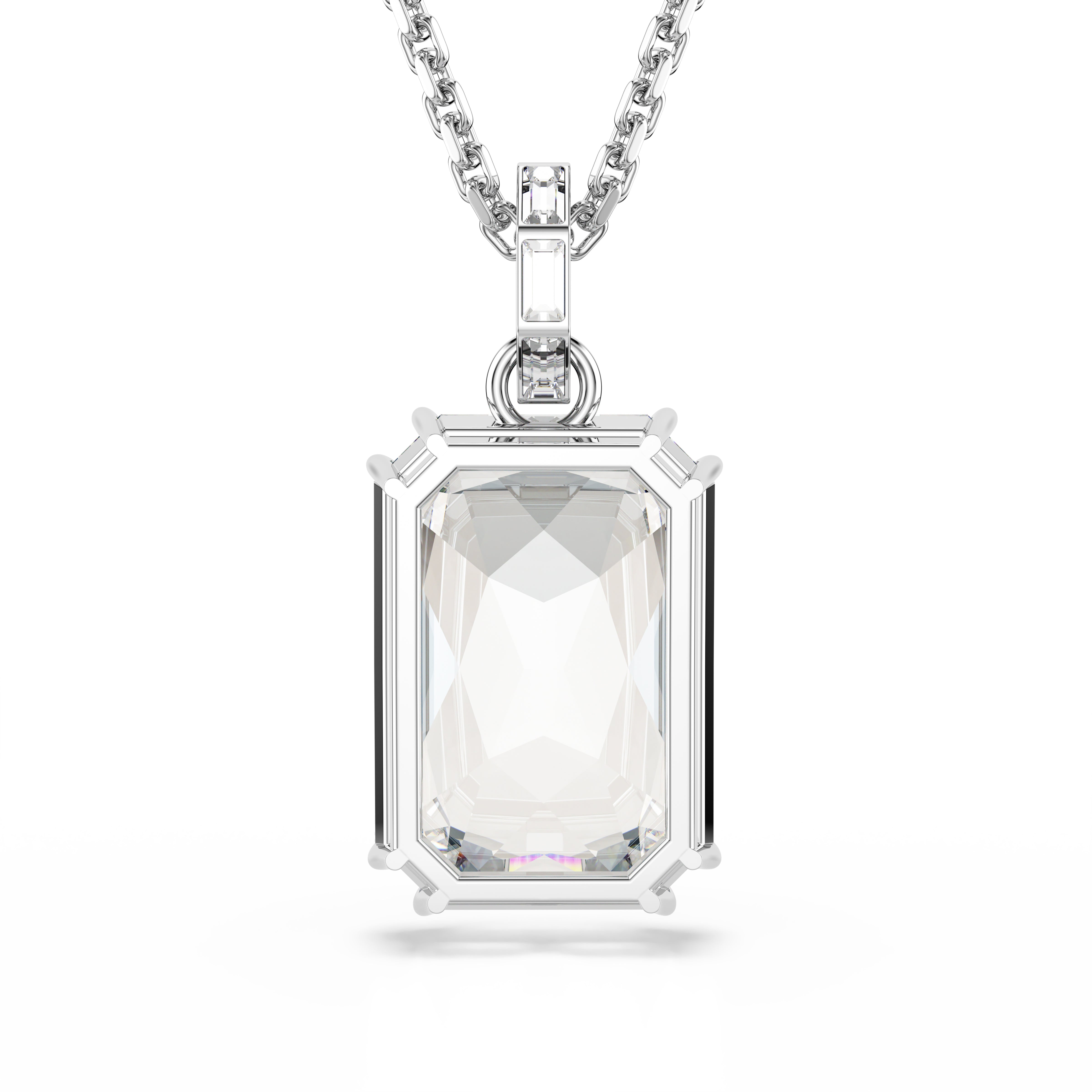 Millenia Kolye, Sekizgen Kesim, Beyaz, Rodyum Kaplama