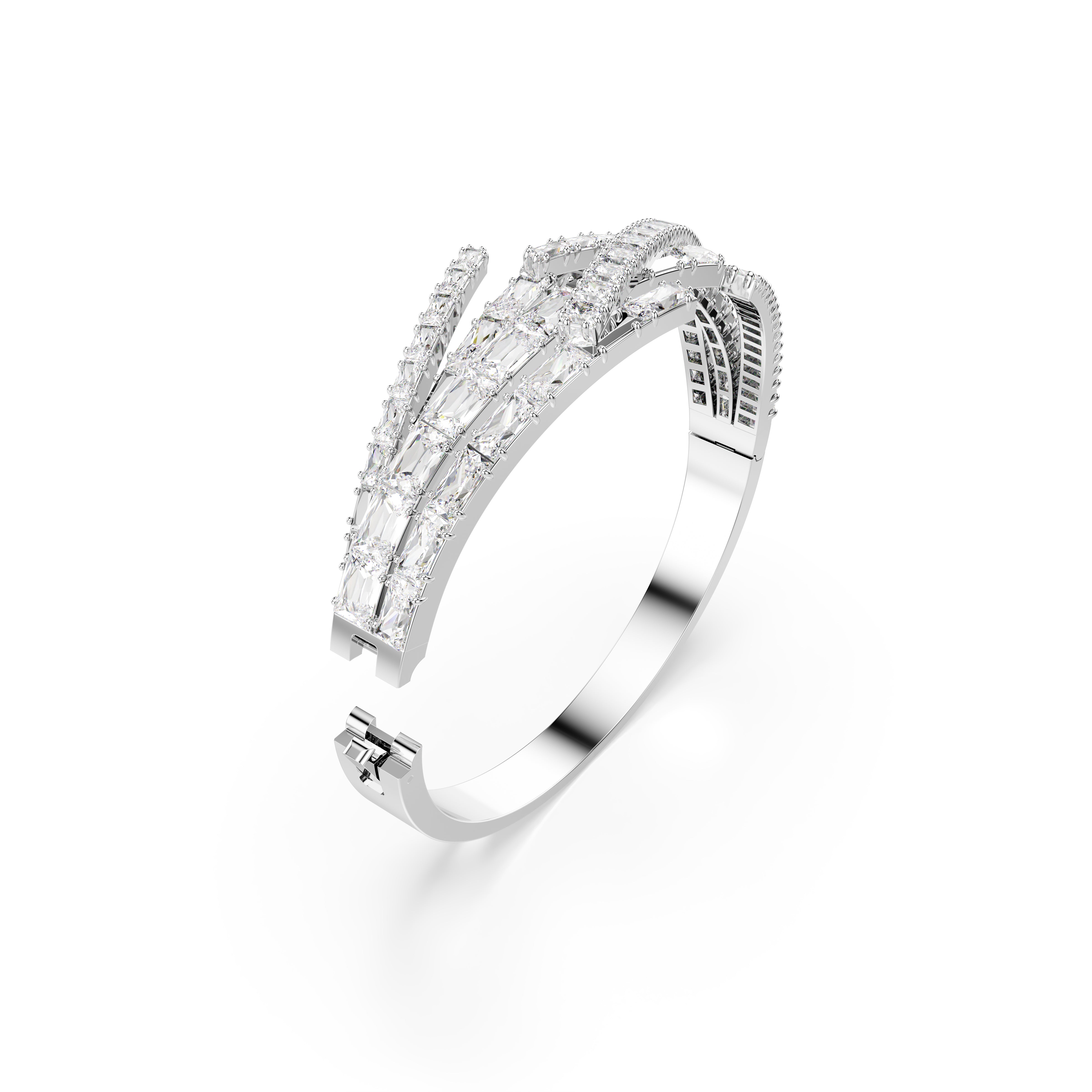 Matrix Bileklik, Karişik Kesimler, Beyaz, Rodyum Kaplama