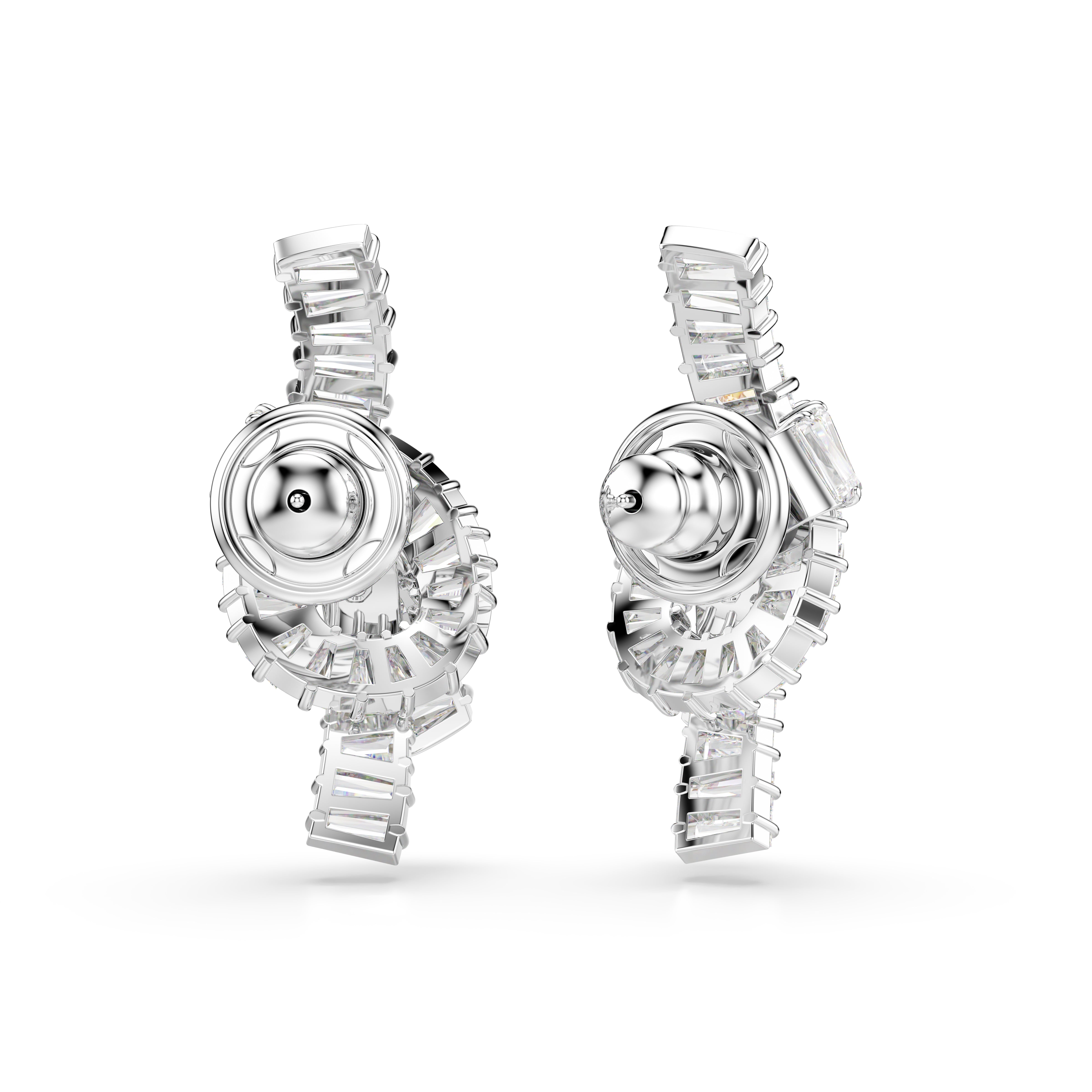 Matrix Küpe, Baget Kesim, Düğüm, Beyaz, Rodyum Kaplama