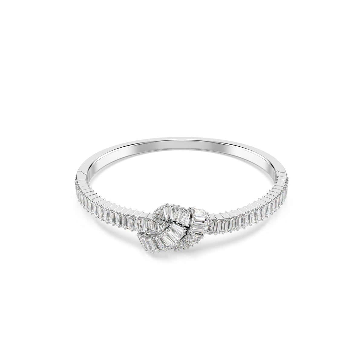 Matrix Bangle Bileklik, Baget Kesim, Düğüm, Beyaz, Rodyum Kaplama
