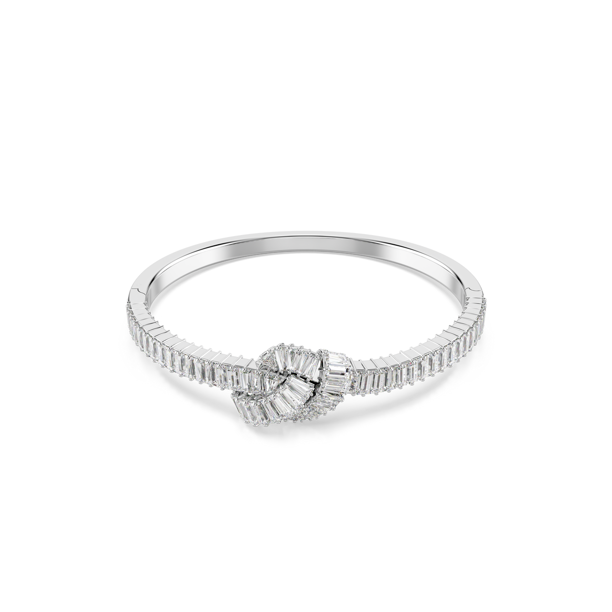 Matrix Bangle Bileklik, Baget Kesim, Düğüm, Beyaz, Rodyum Kaplama