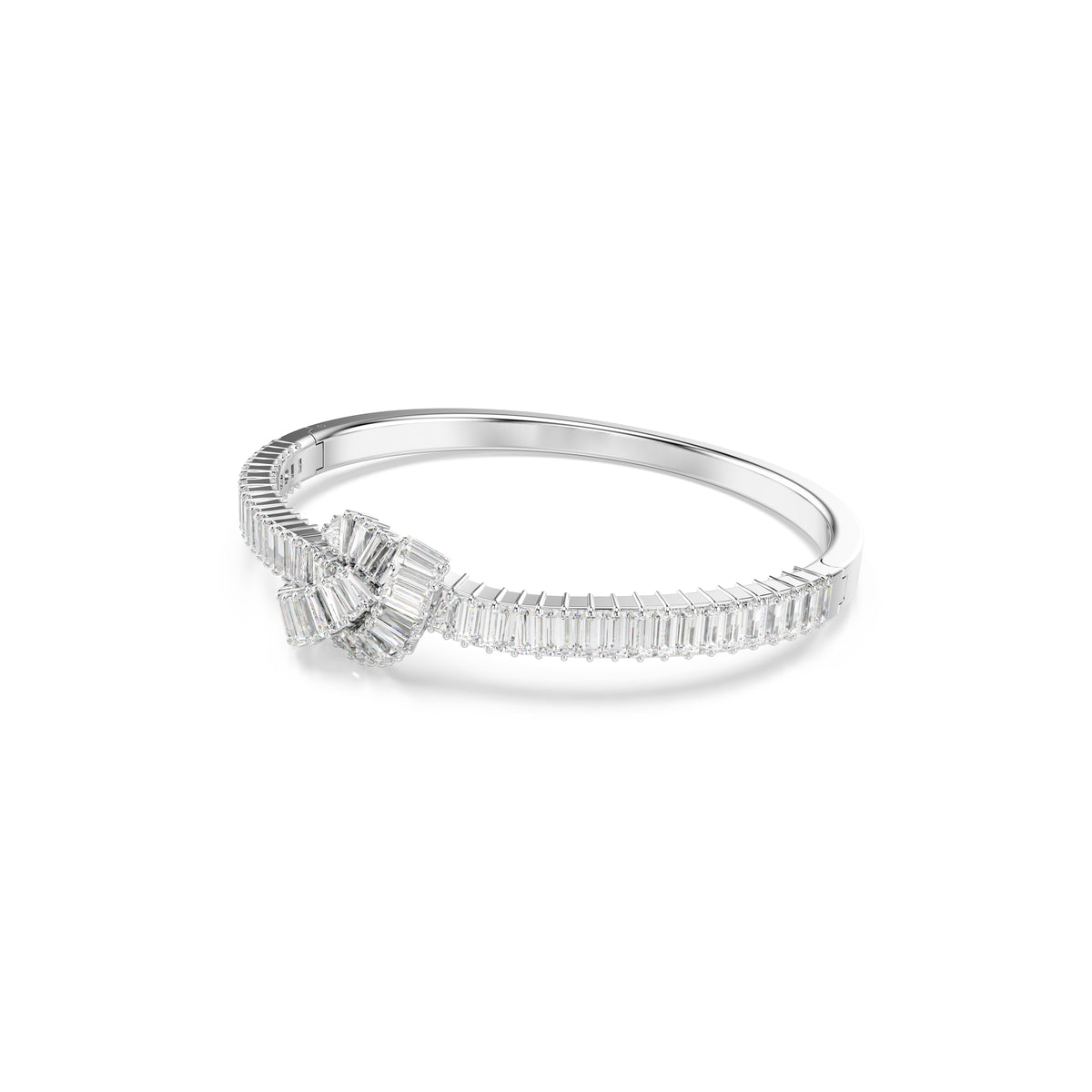 Matrix Bangle Bileklik, Baget Kesim, Düğüm, Beyaz, Rodyum Kaplama