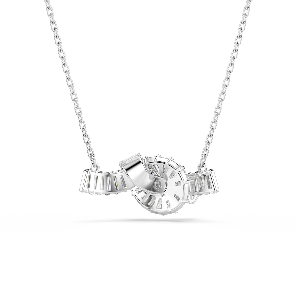 Matrix Kolye, Baget Kesim, Düğüm, Beyaz, Rodyum Kaplama