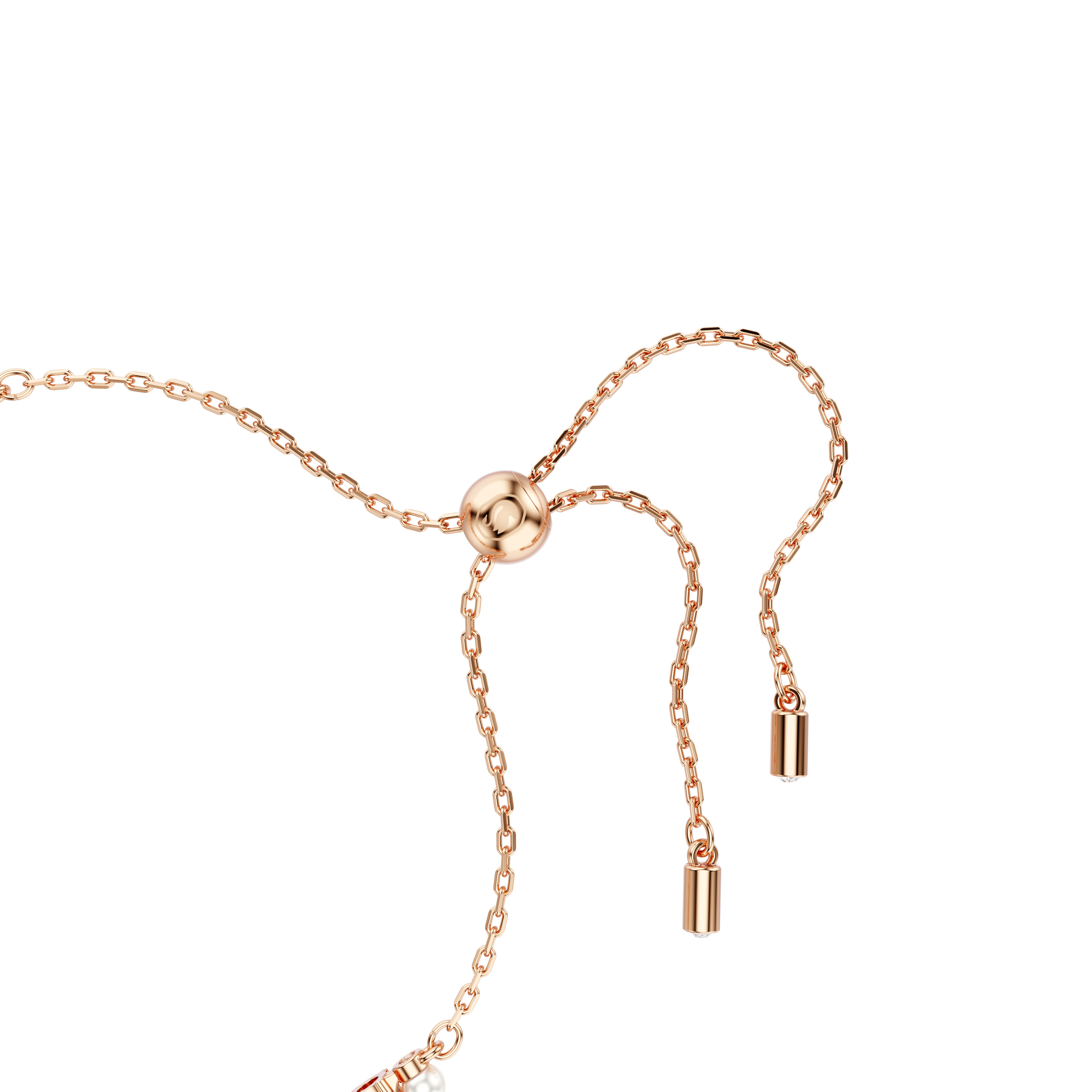 Matrix Bileklik, Kristal İnci, Round Cut, Beyaz, Pembe Altin Rengi Kaplama