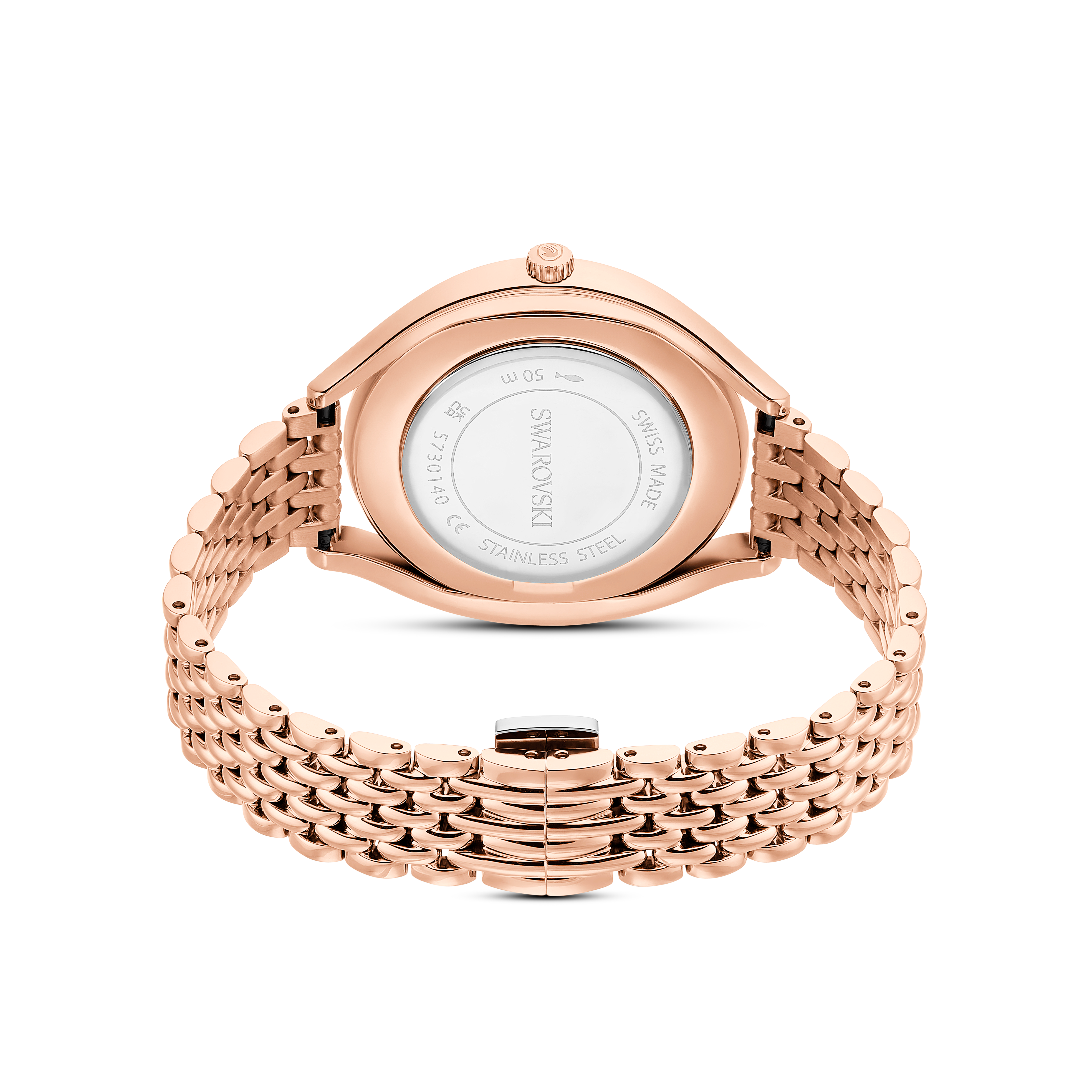 Crystalline Aura Saat, İsviçre Üretimi, Metal Bileklik, Rose Altin Tonu, Pembe Altin Rengi Kaplama