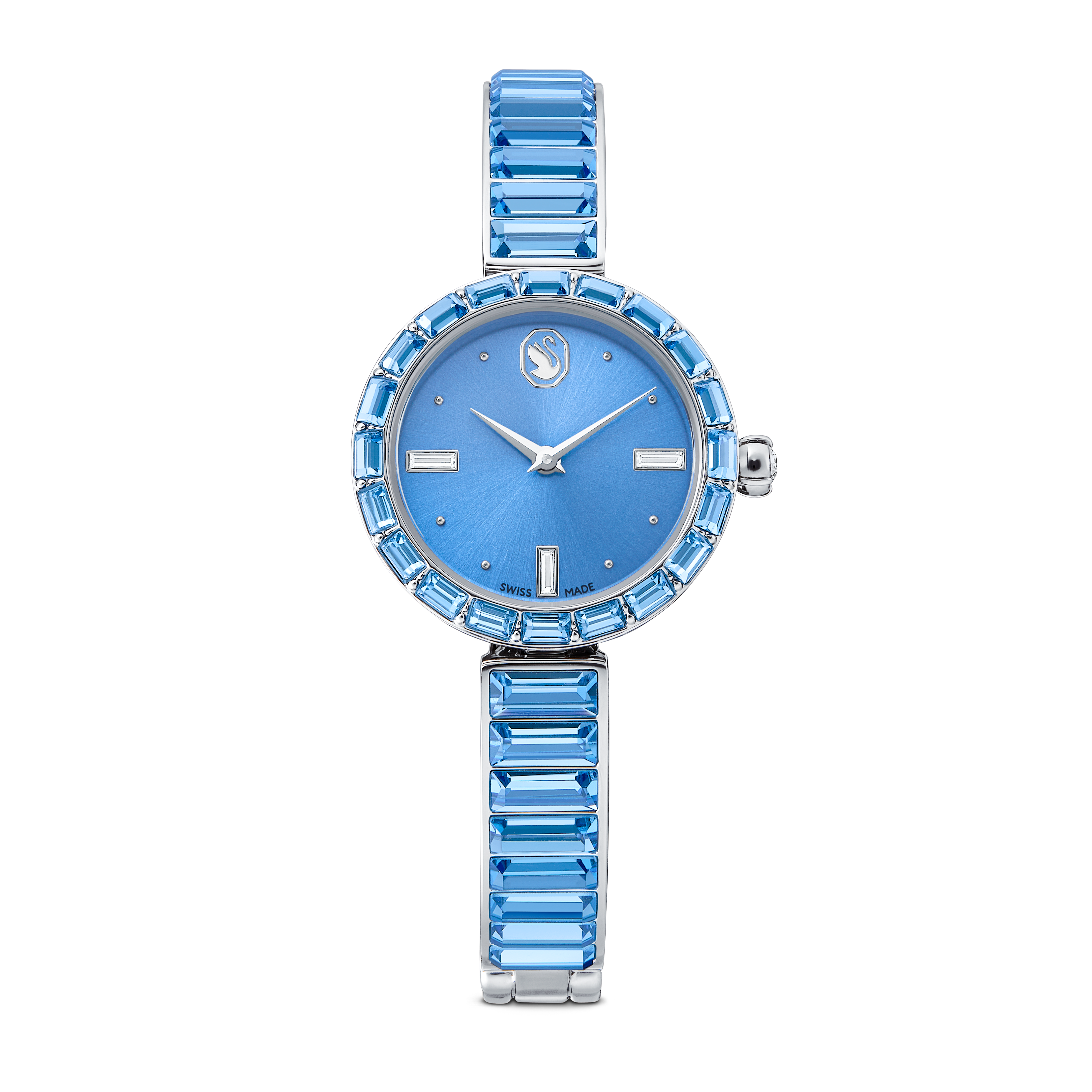 Matrix Bangle Saat, İsviçre Üretimi, Kristal Bangle Bileklik, Mavi, Paslanmaz Çelik