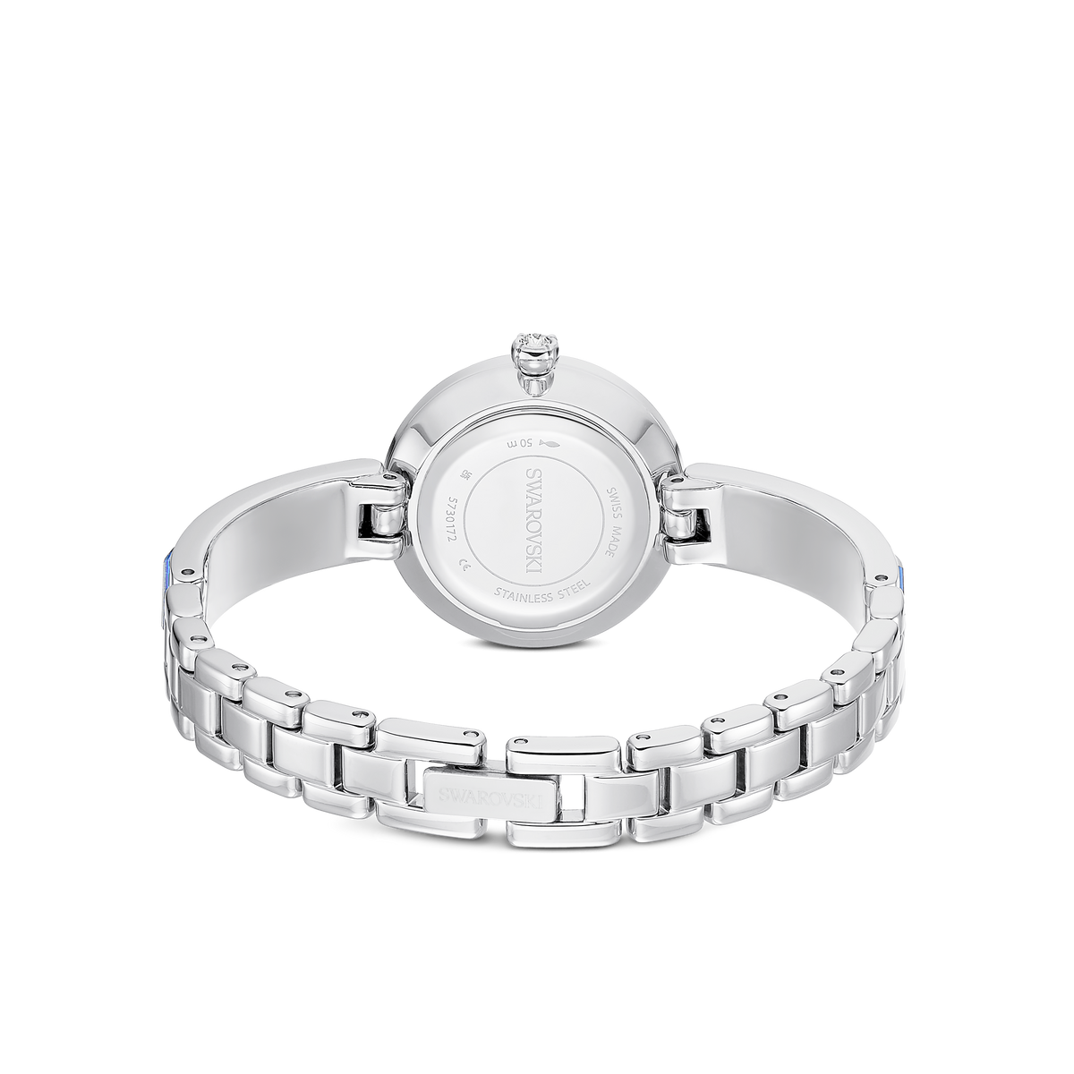Matrix Bangle Saat, İsviçre Üretimi, Kristal Bangle Bileklik, Mavi, Paslanmaz Çelik