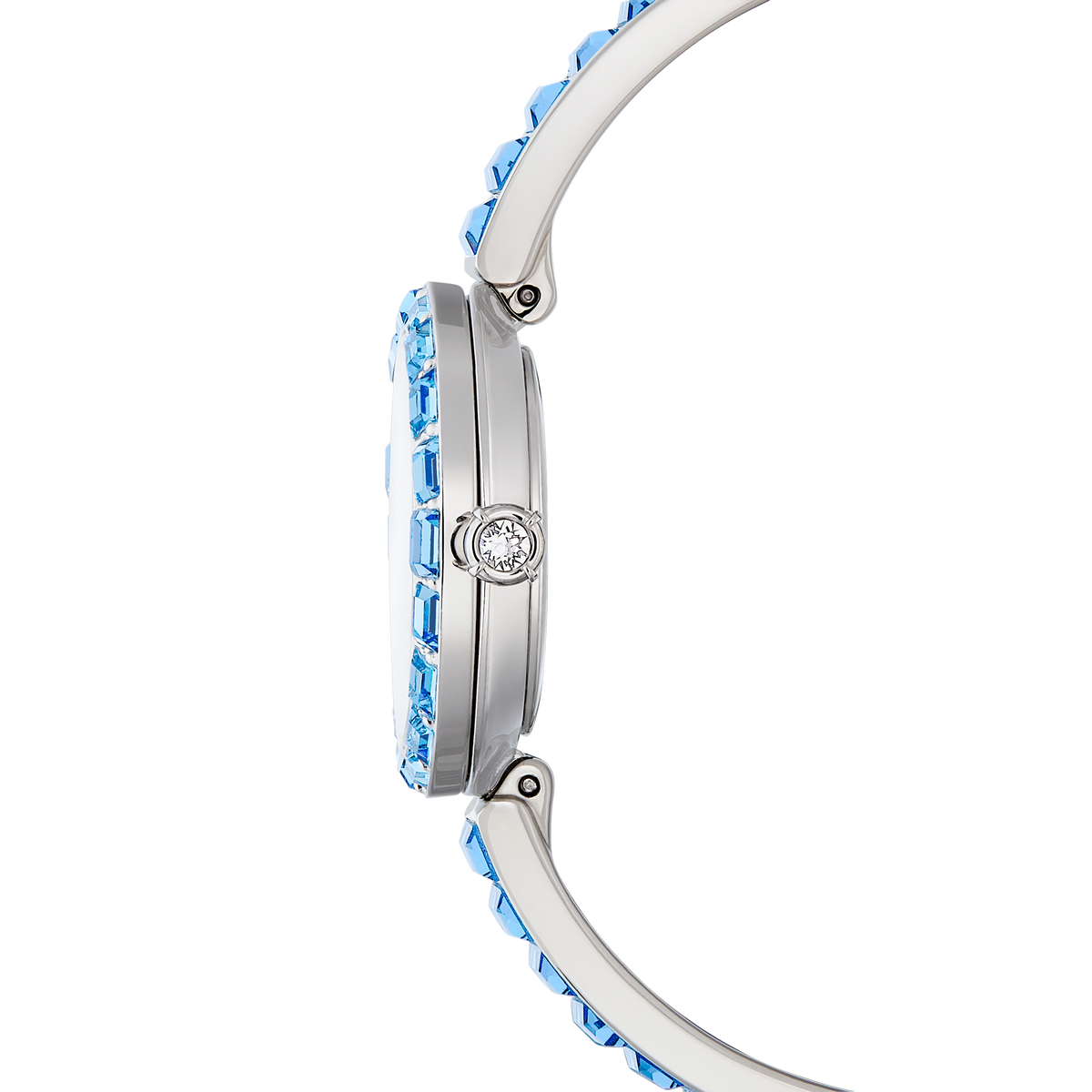 Matrix Bangle Saat, İsviçre Üretimi, Kristal Bangle Bileklik, Mavi, Paslanmaz Çelik