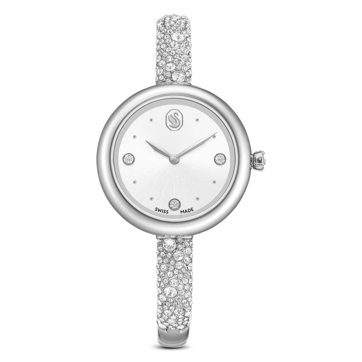 Sublima Bangle Saat, İsviçre Üretimi, Metal Bileklik, Gümüş Rengi, Paslanmaz Çelik