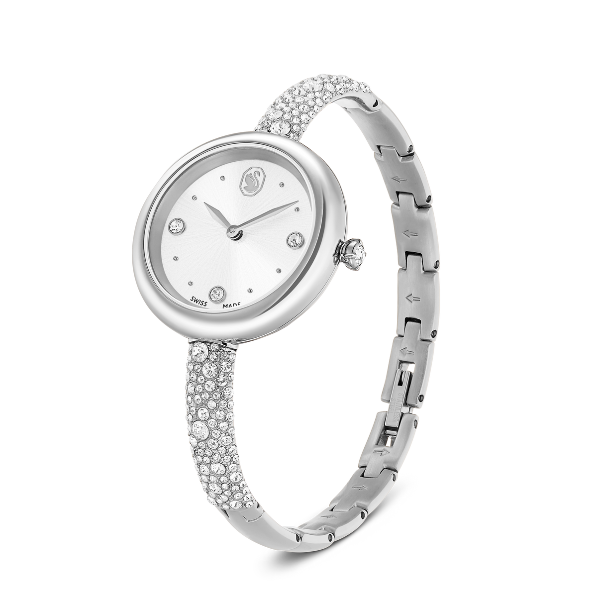 Sublima Bangle Saat, İsviçre Üretimi, Metal Bileklik, Gümüş Rengi, Paslanmaz Çelik