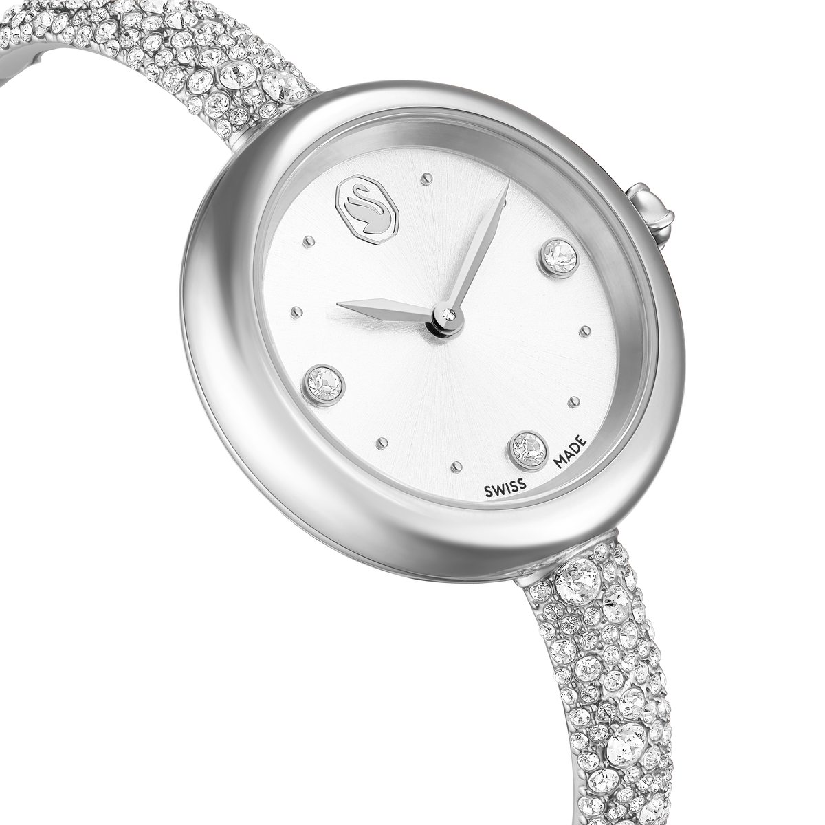 Sublima Bangle Saat, İsviçre Üretimi, Metal Bileklik, Gümüş Rengi, Paslanmaz Çelik