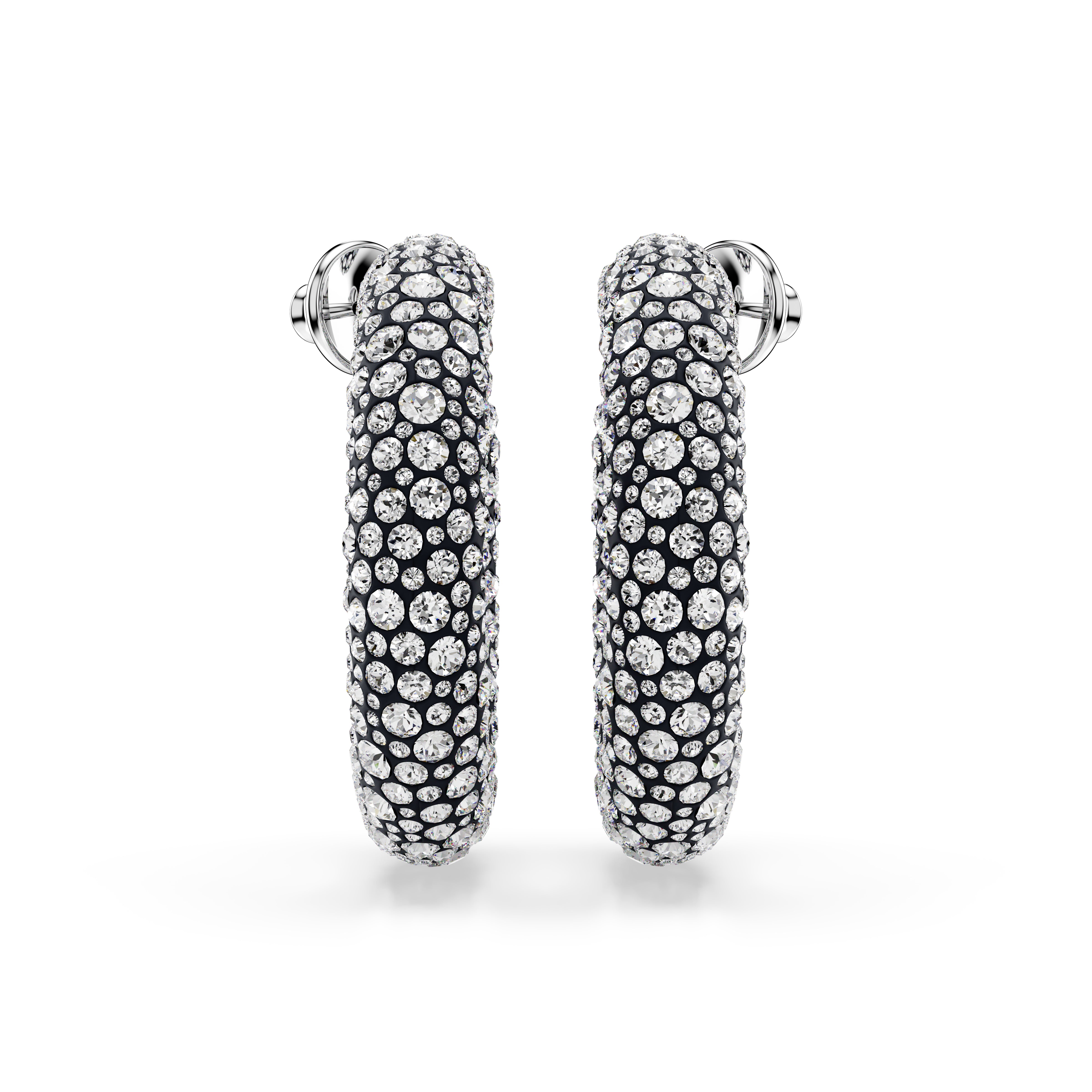 Sublima Halka Küpeler, Karişik Yuvarlak Kesimler, Beyaz, Rodyum Kaplama