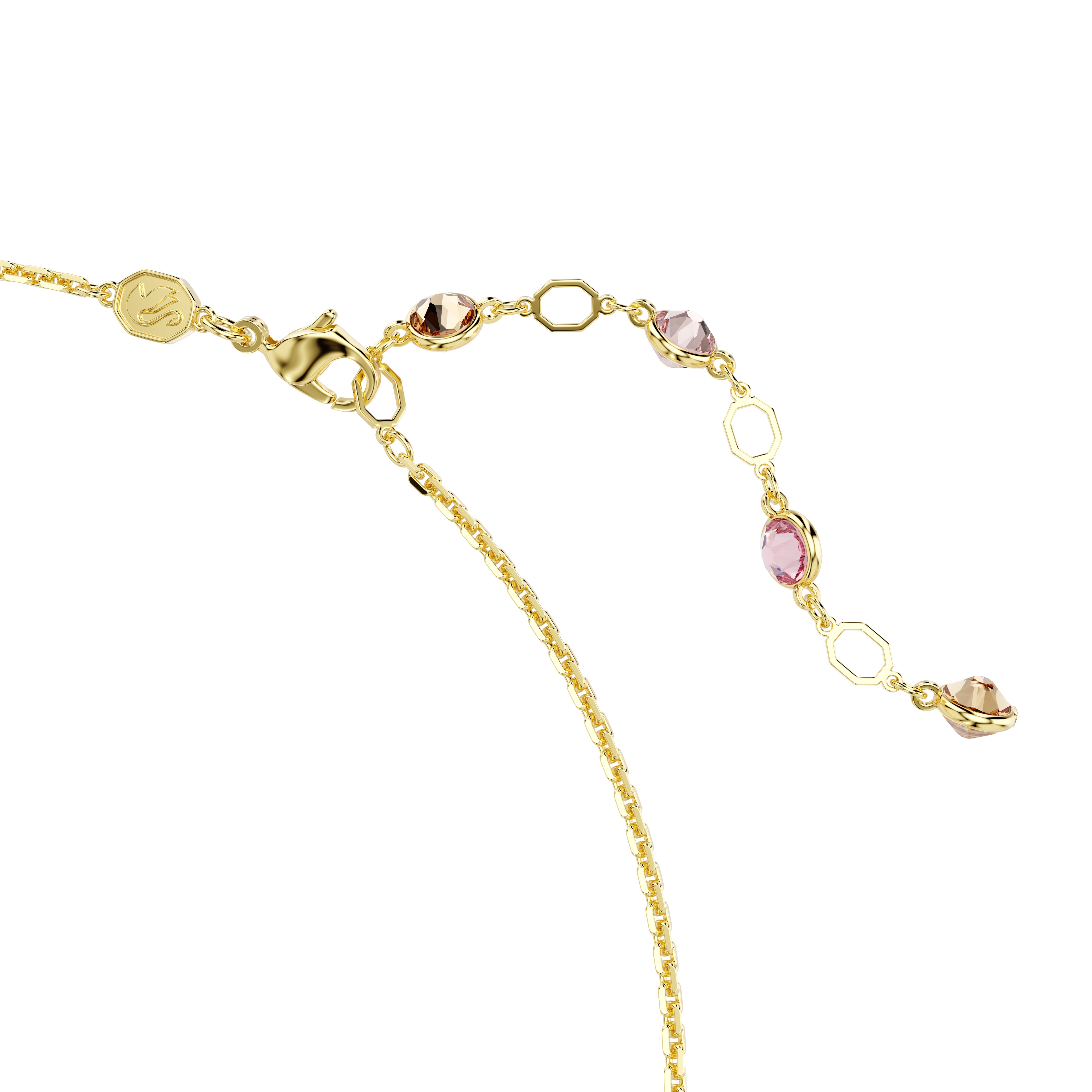 Idyllia Kolye, Karişik Kesimler, Çiçek, Çok Renkli, Altin Rengi Kaplama