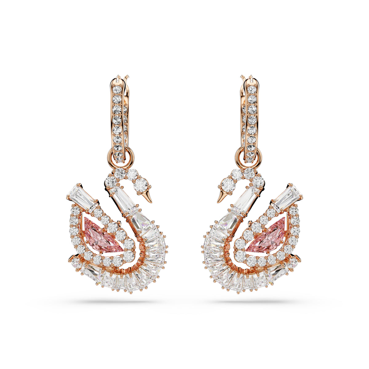 Swan Damla Küpe, Pavé, Kuğu, Pembe