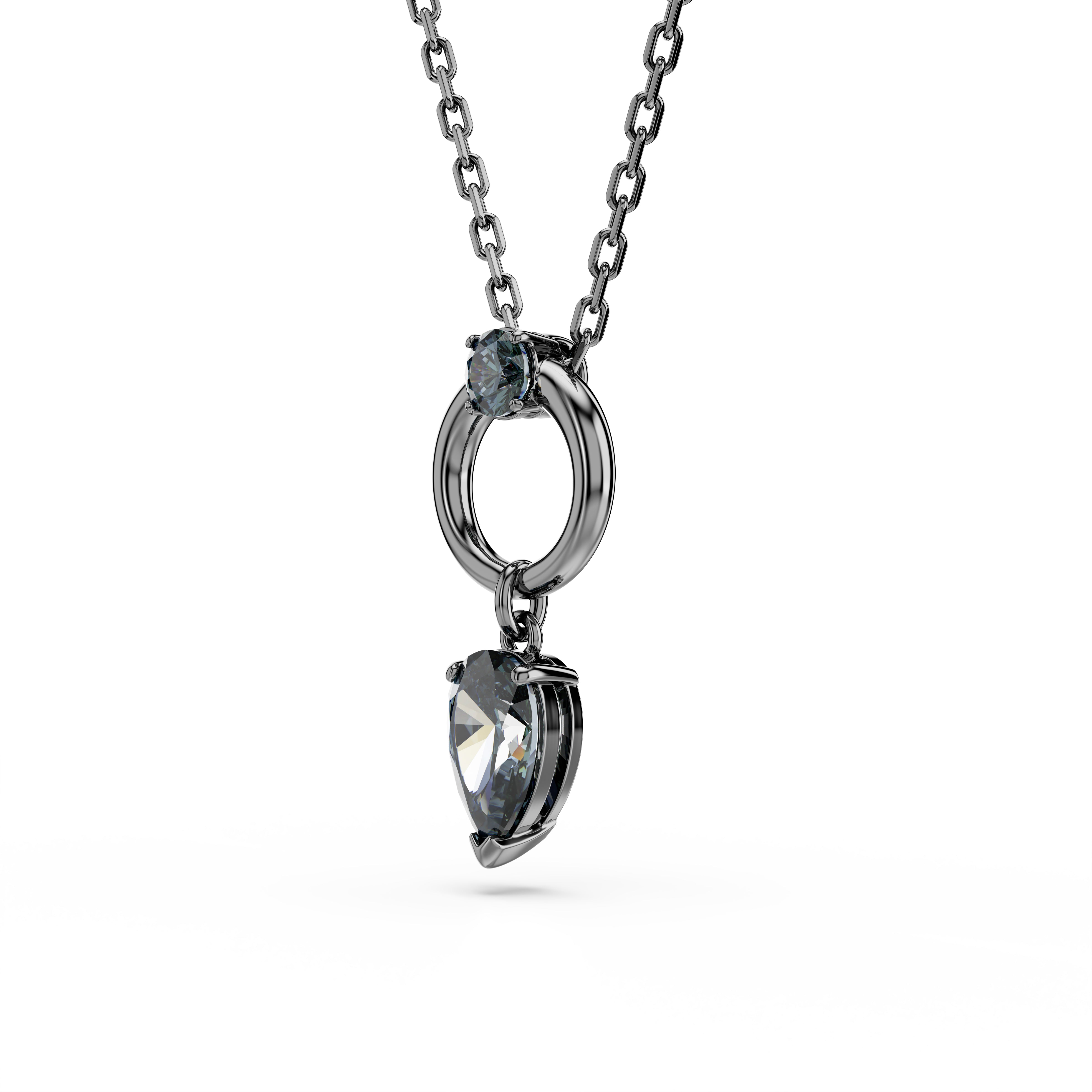 Mesmera Kolye, Karişik Kesimler, Gri, Rutenyum Kaplama