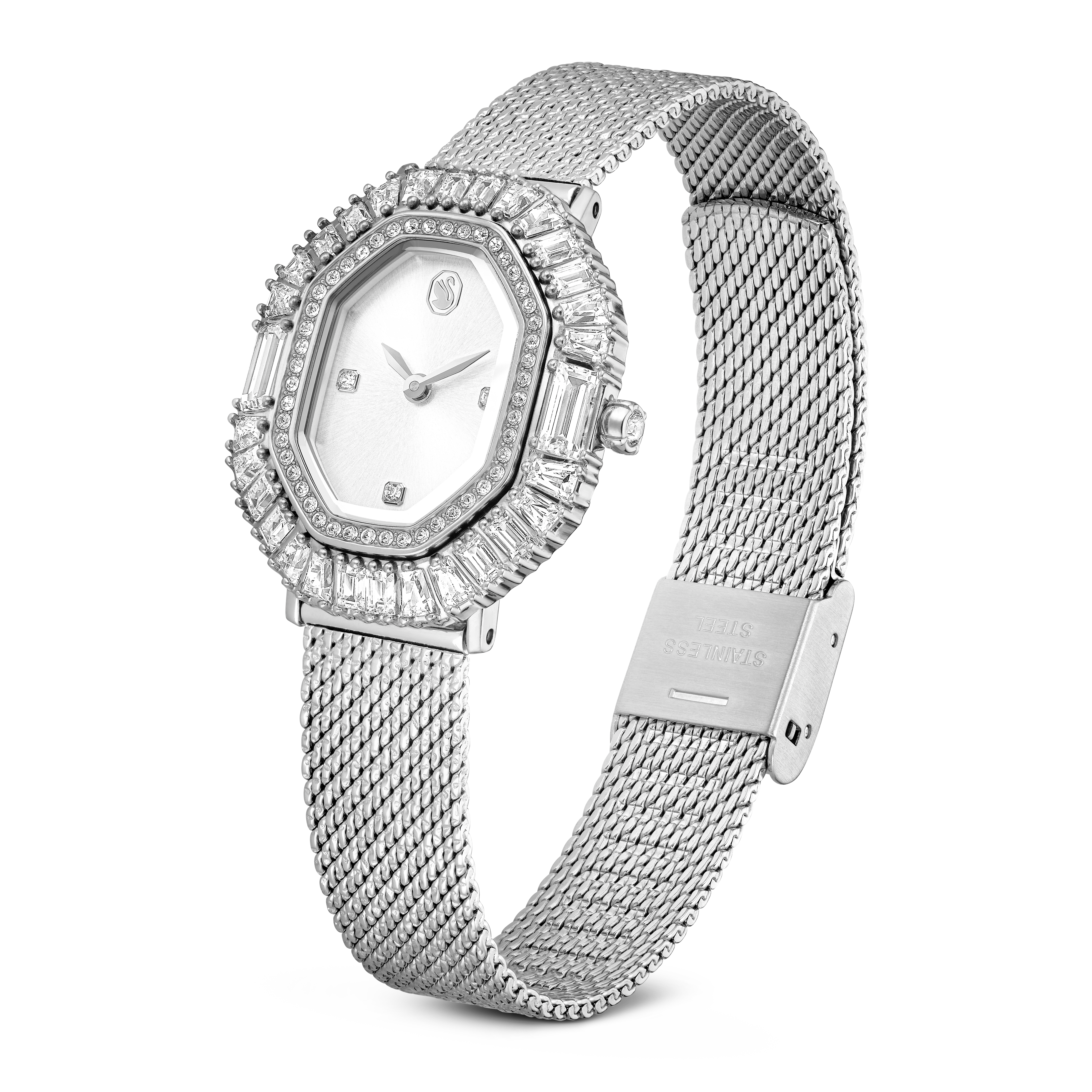 Matrix Octagon Saat, Metal Bileklik, Gümüş Ton, Paslanmaz Çelik