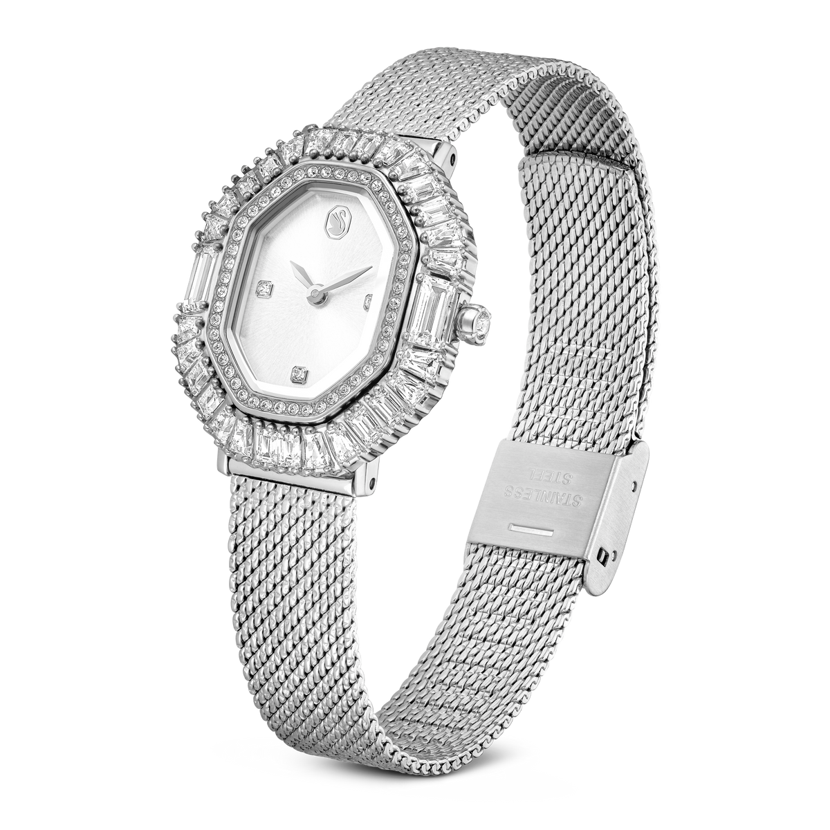 Matrix Octagon Saat, Metal Bileklik, Gümüş Ton, Paslanmaz Çelik