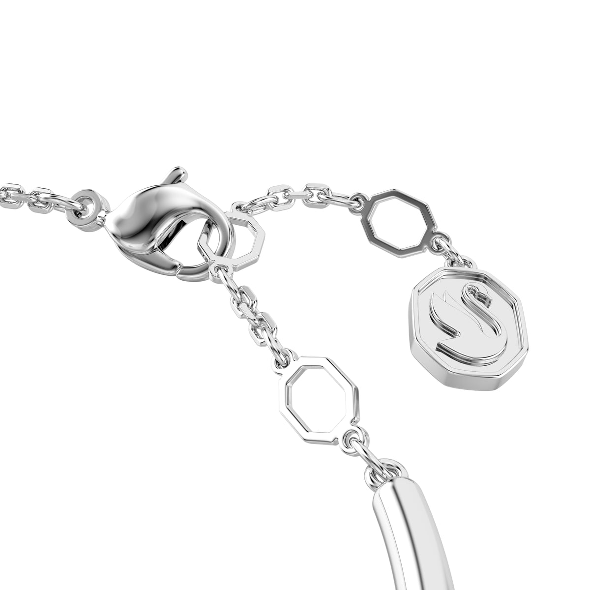 Dextera Bangle Bileklik, Yuvarlak Kesim, Beyaz Tek Taş, Rodyum Kaplama