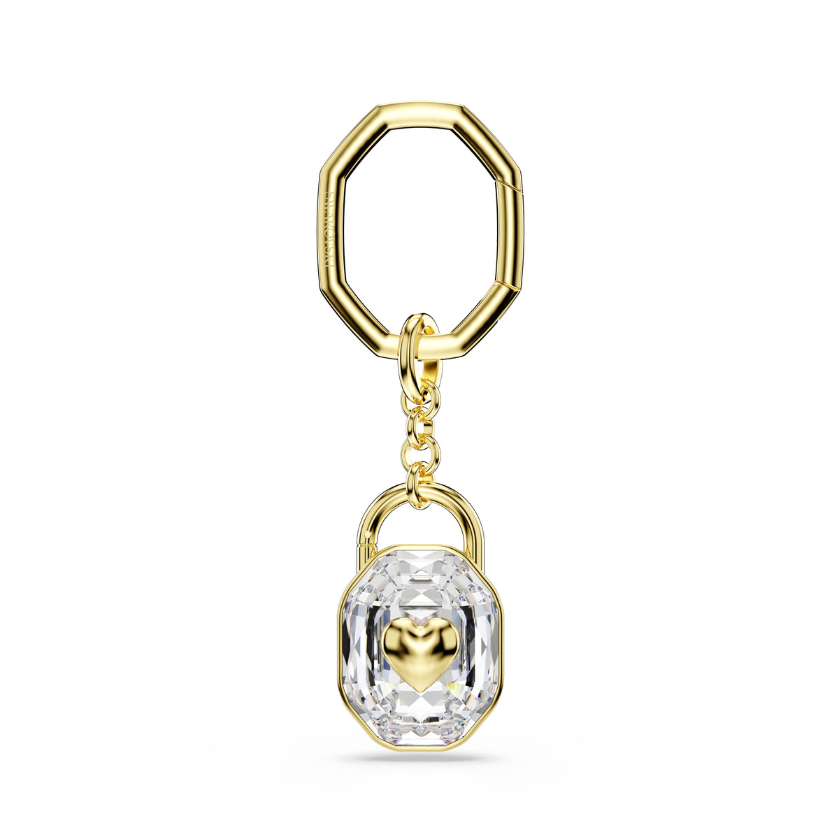 Symbolica Anahtarlık, Oval Kesim, Beyaz, Sarı Altın Rengi Kaplama