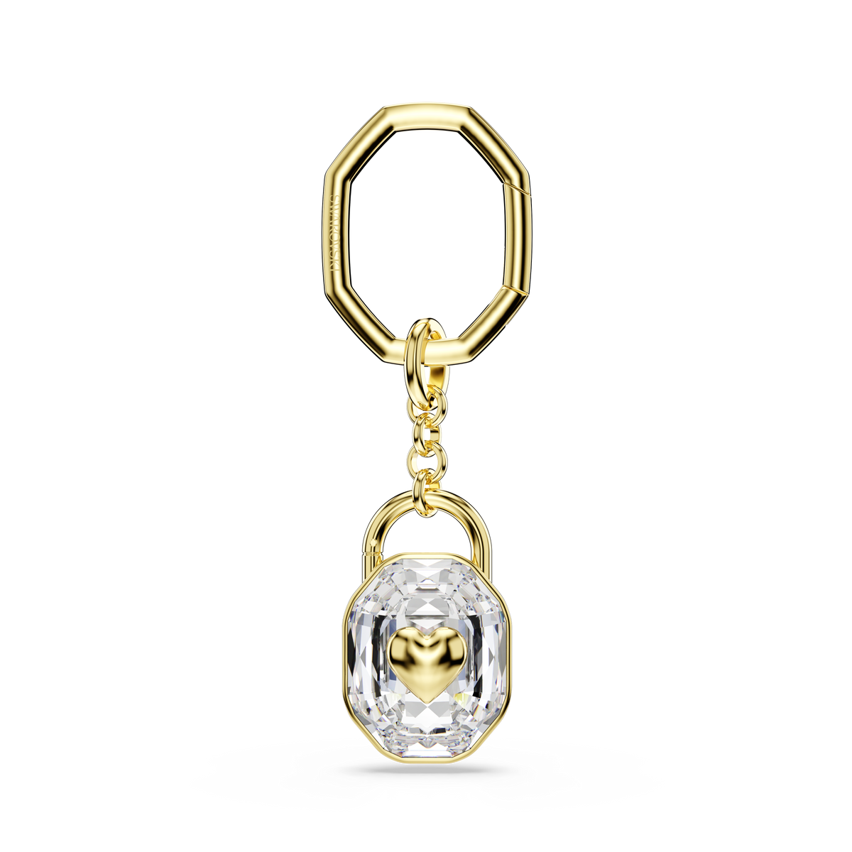 Symbolica Anahtarlık, Oval Kesim, Beyaz, Sarı Altın Rengi Kaplama