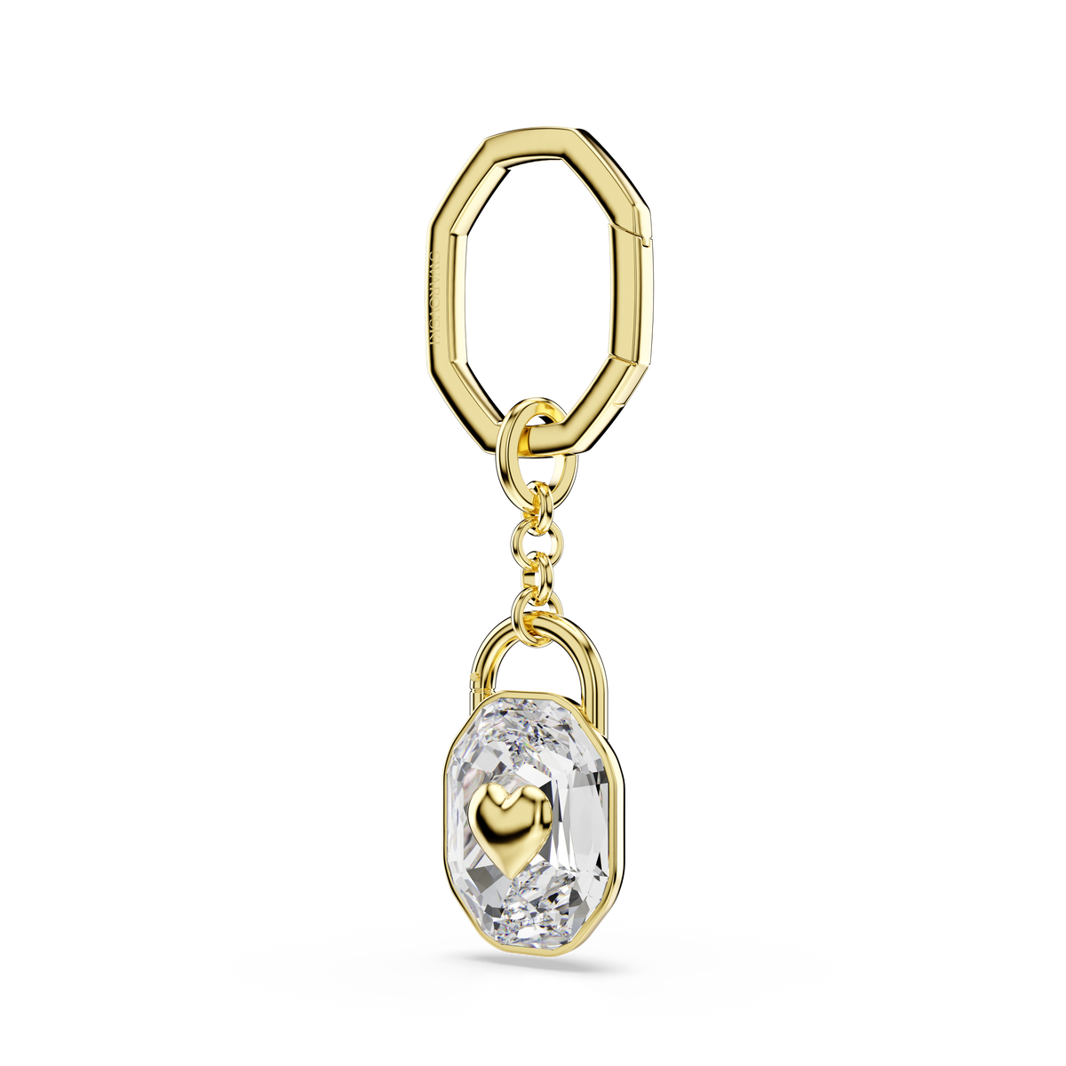 Symbolica Anahtarlık, Oval Kesim, Beyaz, Sarı Altın Rengi Kaplama