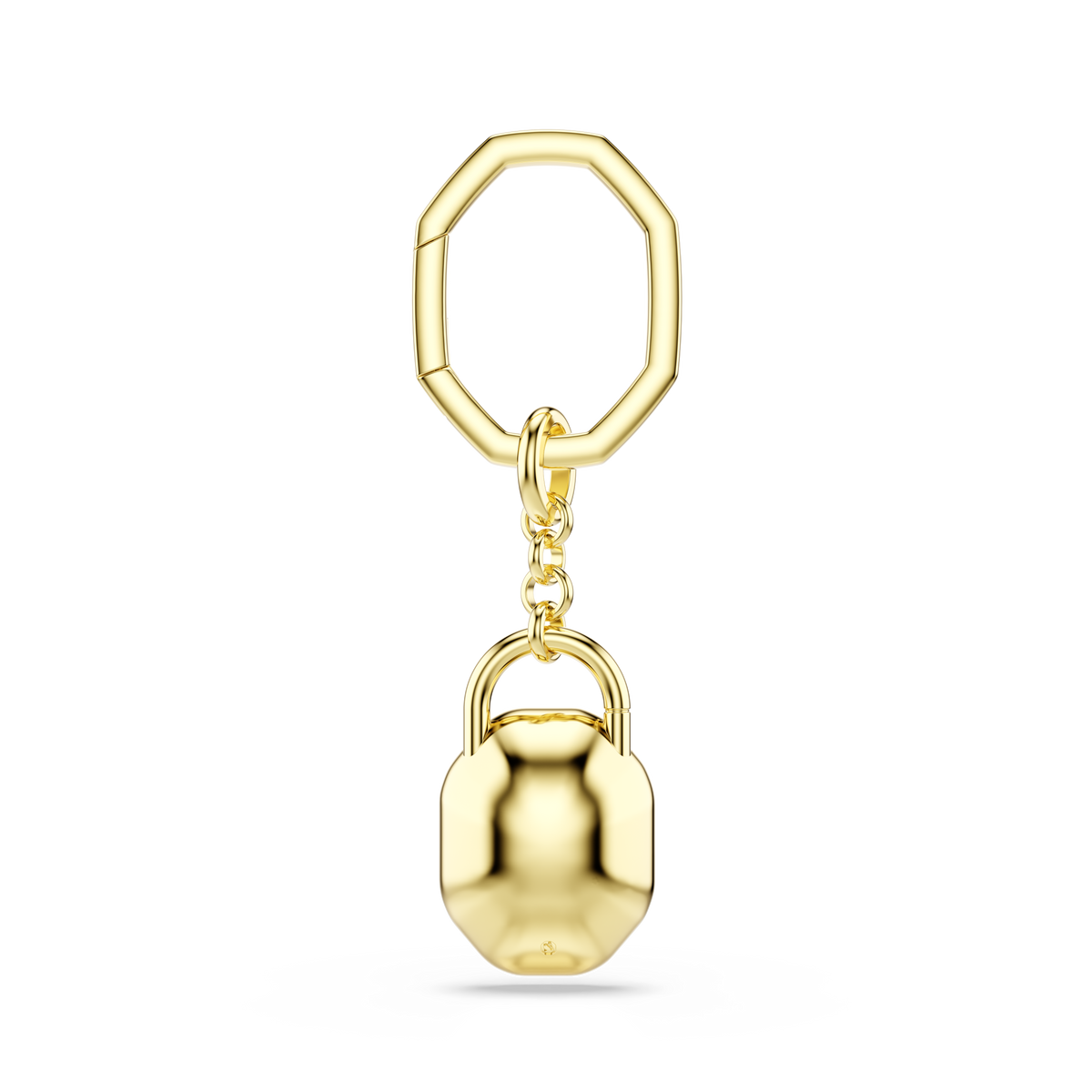 Symbolica Anahtarlık, Oval Kesim, Beyaz, Sarı Altın Rengi Kaplama