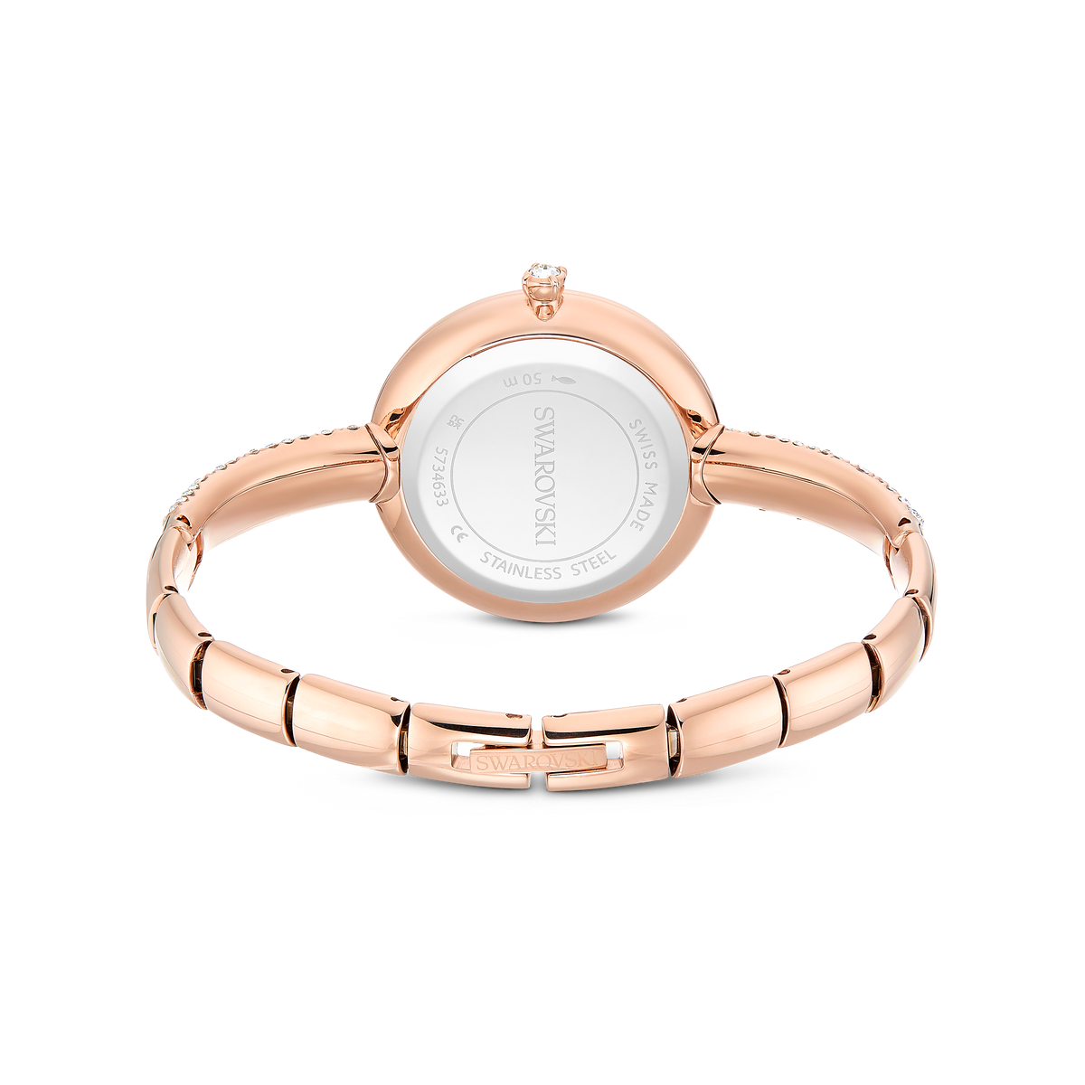 Sublima Bangle Saat, İsviçre Üretimi, Metal Bileklik, Rose Altın Tonu, Pembe Altın Rengi Yüzey