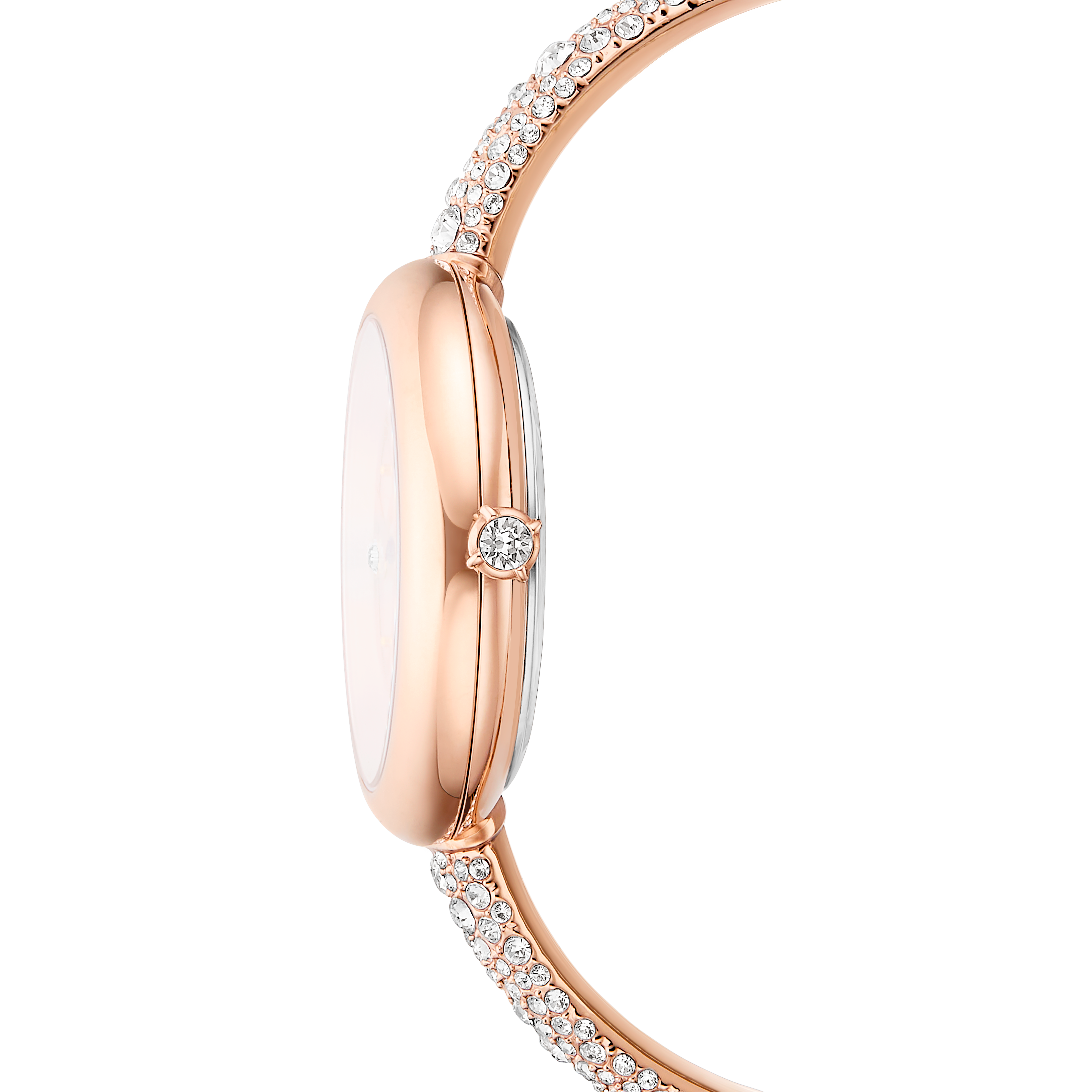 Sublima Bangle Saat, İsviçre Üretimi, Metal Bileklik, Rose Altın Tonu, Pembe Altın Rengi Yüzey